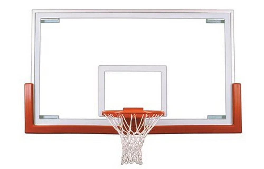 First Team Victory Upgrade Package Steel-Glass Gymnasium Backboard44; Rim & Pad Upgrade Package- Columbia Blue