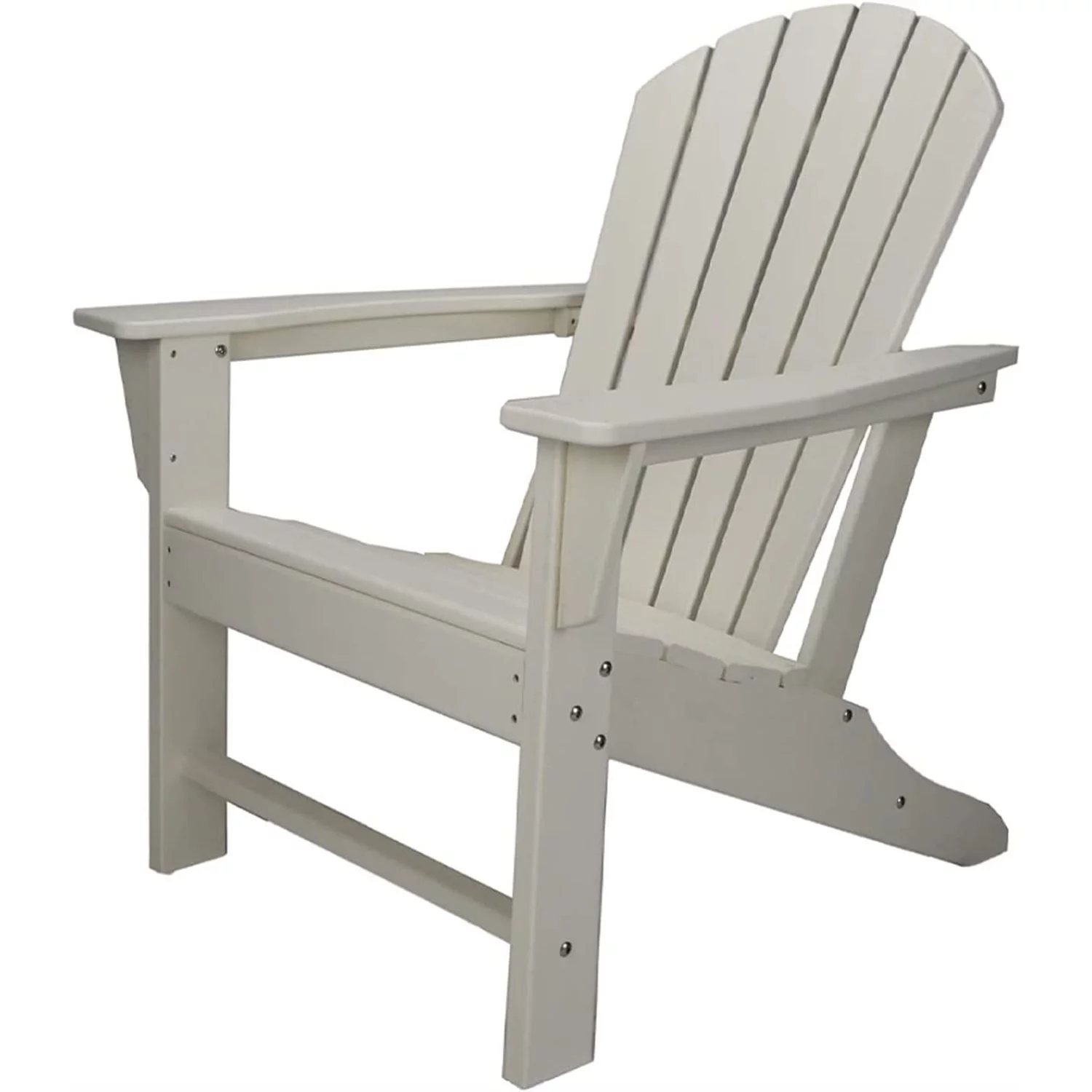 WJUN UV Protected HDPE Indoor Outdoor Adirondack Lounge Patio Porch Deck Chair, White