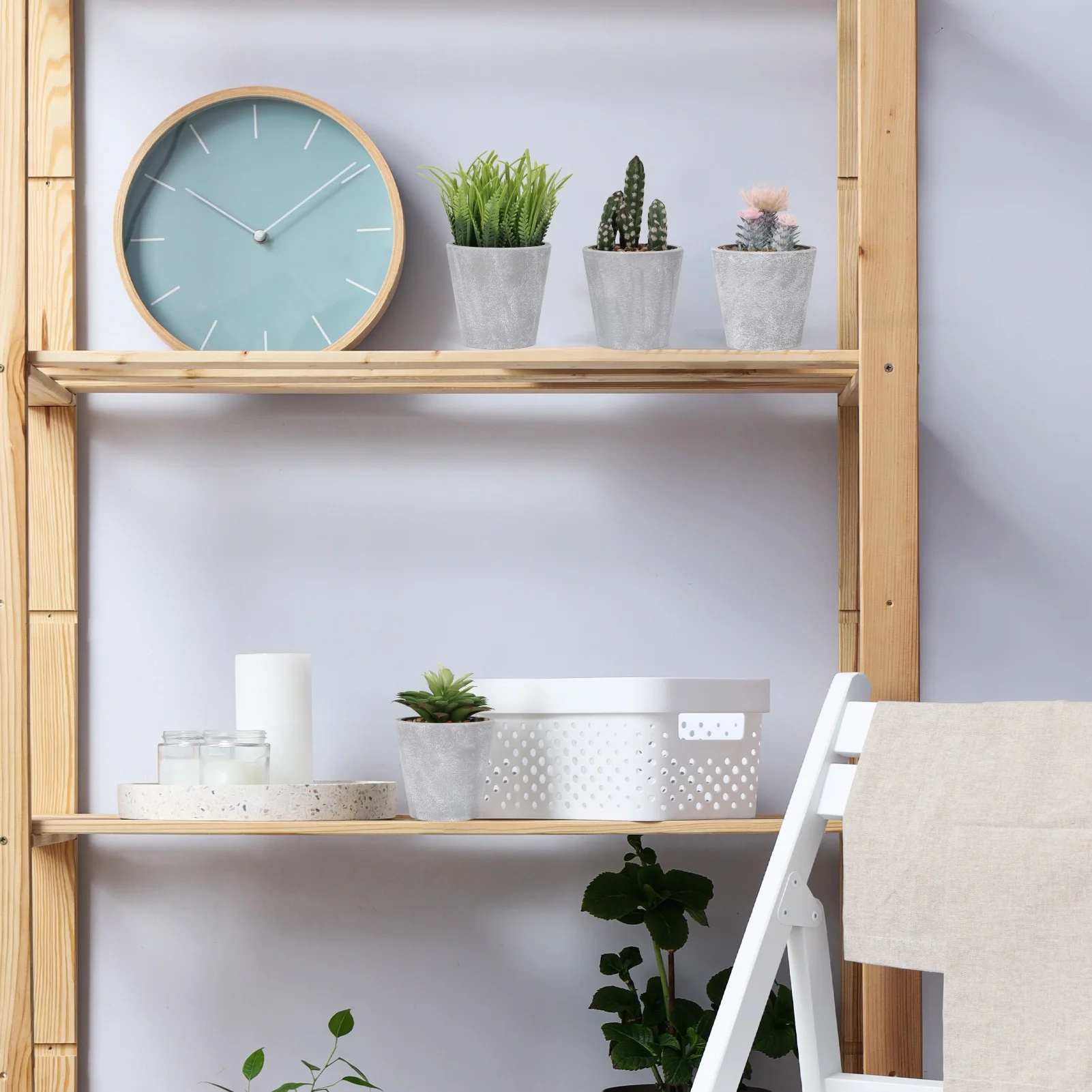 4PCS Artificial Plants in Pots Set