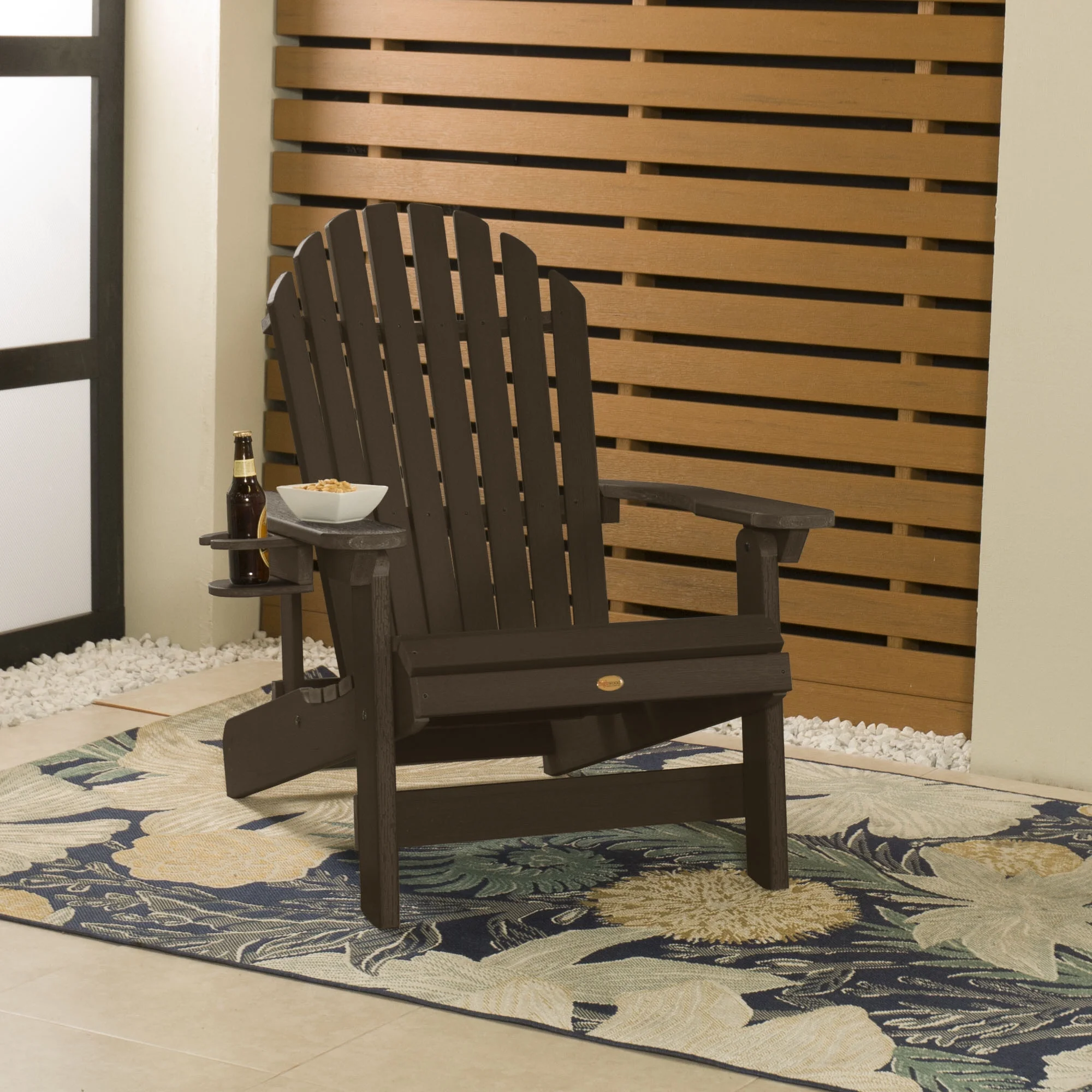 Highwood 2pc King Hamilton Folding & Reclining Adirondack Set with 1 Easy-add Cup Holder