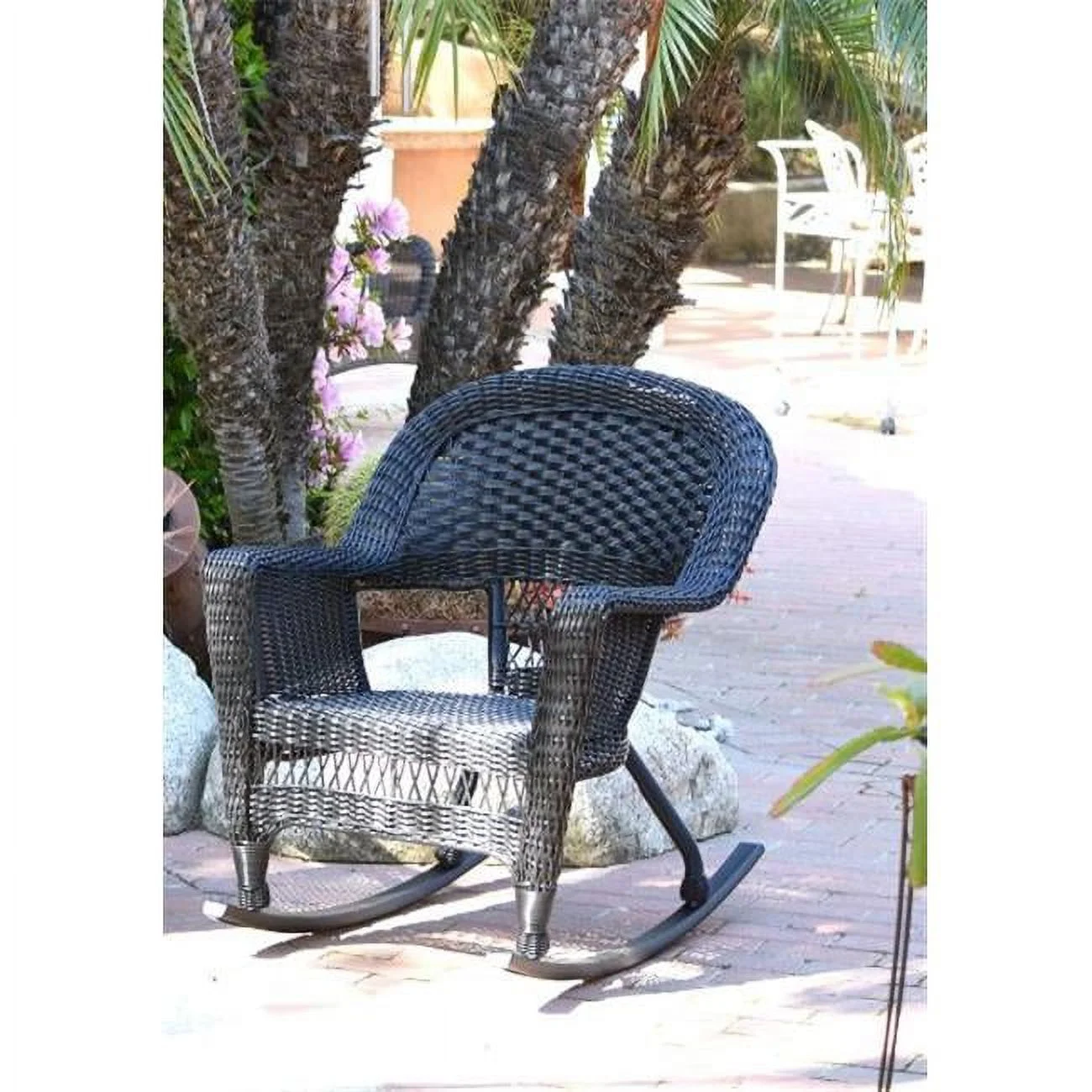 Rocker Wicker Chair, Black