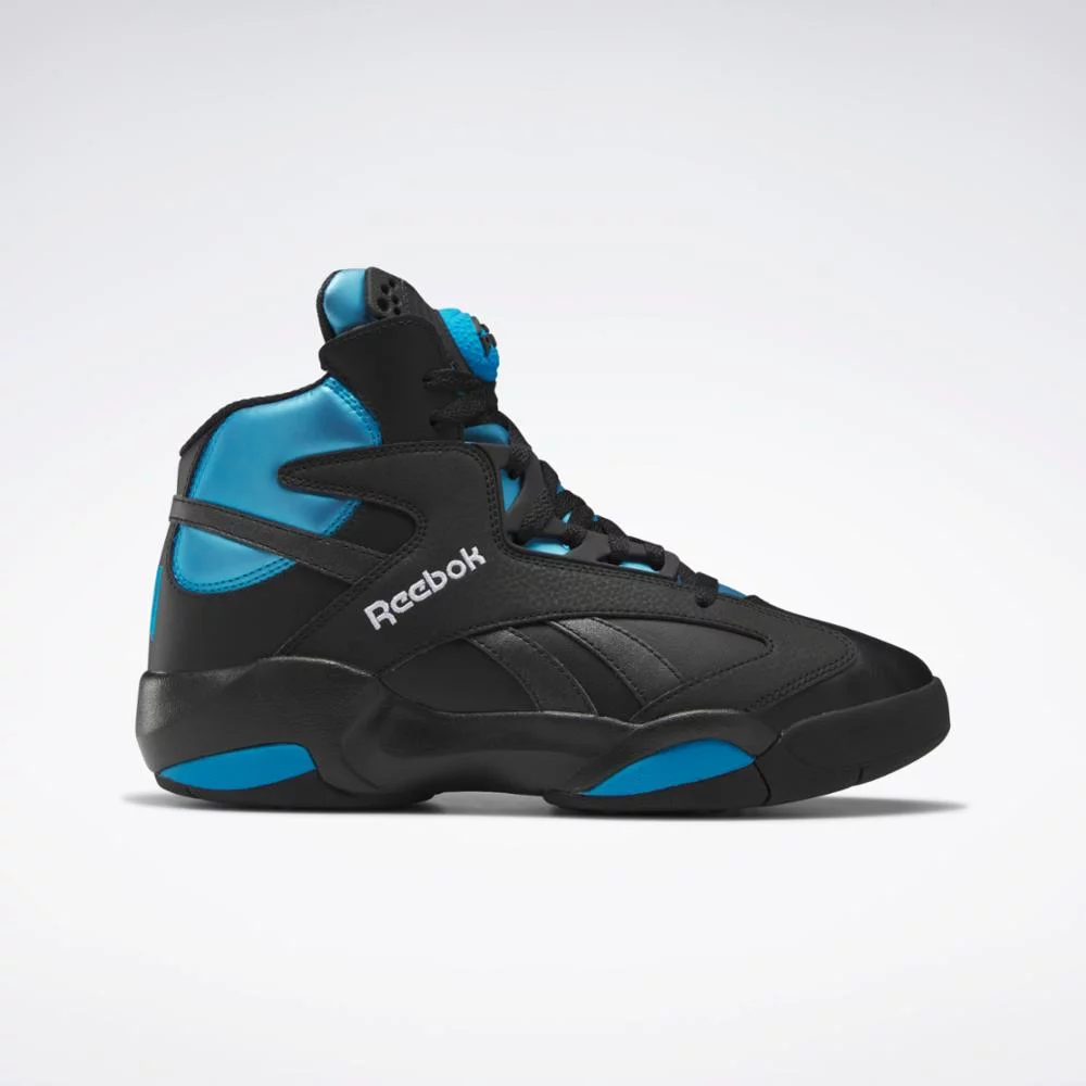 Reebok Shaq Attaq HR0499 Mens Black Azur Leather Basketball Sneaker Shoes NR6486 (9.5)