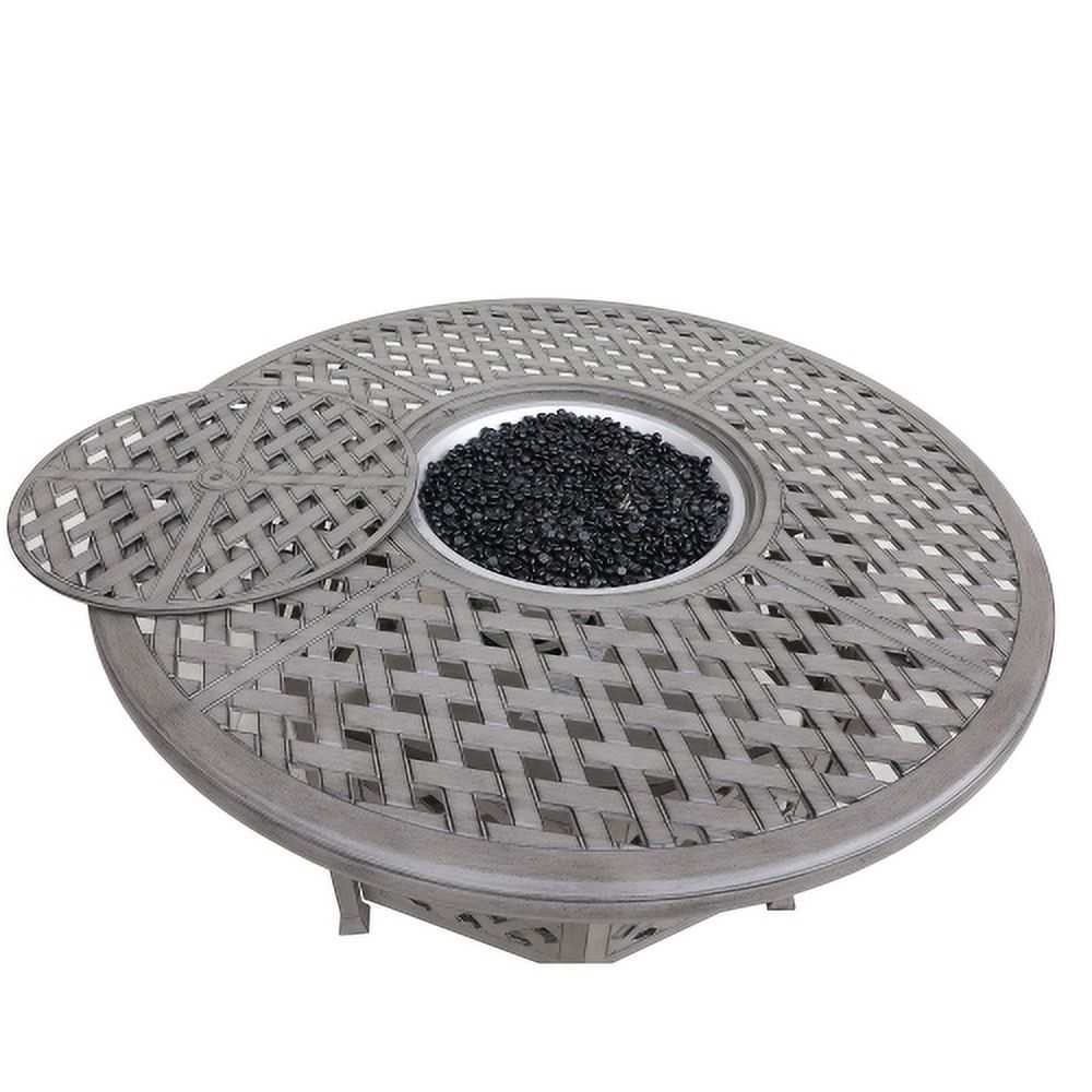 Buumin Cast Aluminum Propane Gas Firepit Table, Chat Height