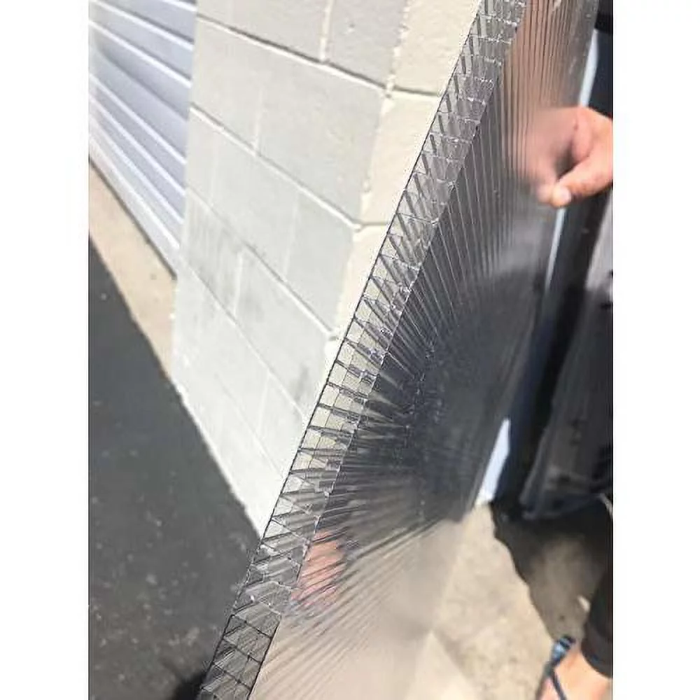 Pack Of 2 24'' X 48'' X 14 Mm (0.55) Thickness MULTIWALL Polycarbonate Clear /ld-Flexible, Clear, Strong Impact And Shatterproof - All-Weather Outdoor Garden And Greenhouse vering