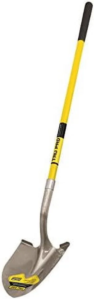 31198 Tru Pro Round Point Shovel, Fiberglass Handle, 10-Inch Grip, 48-Inch