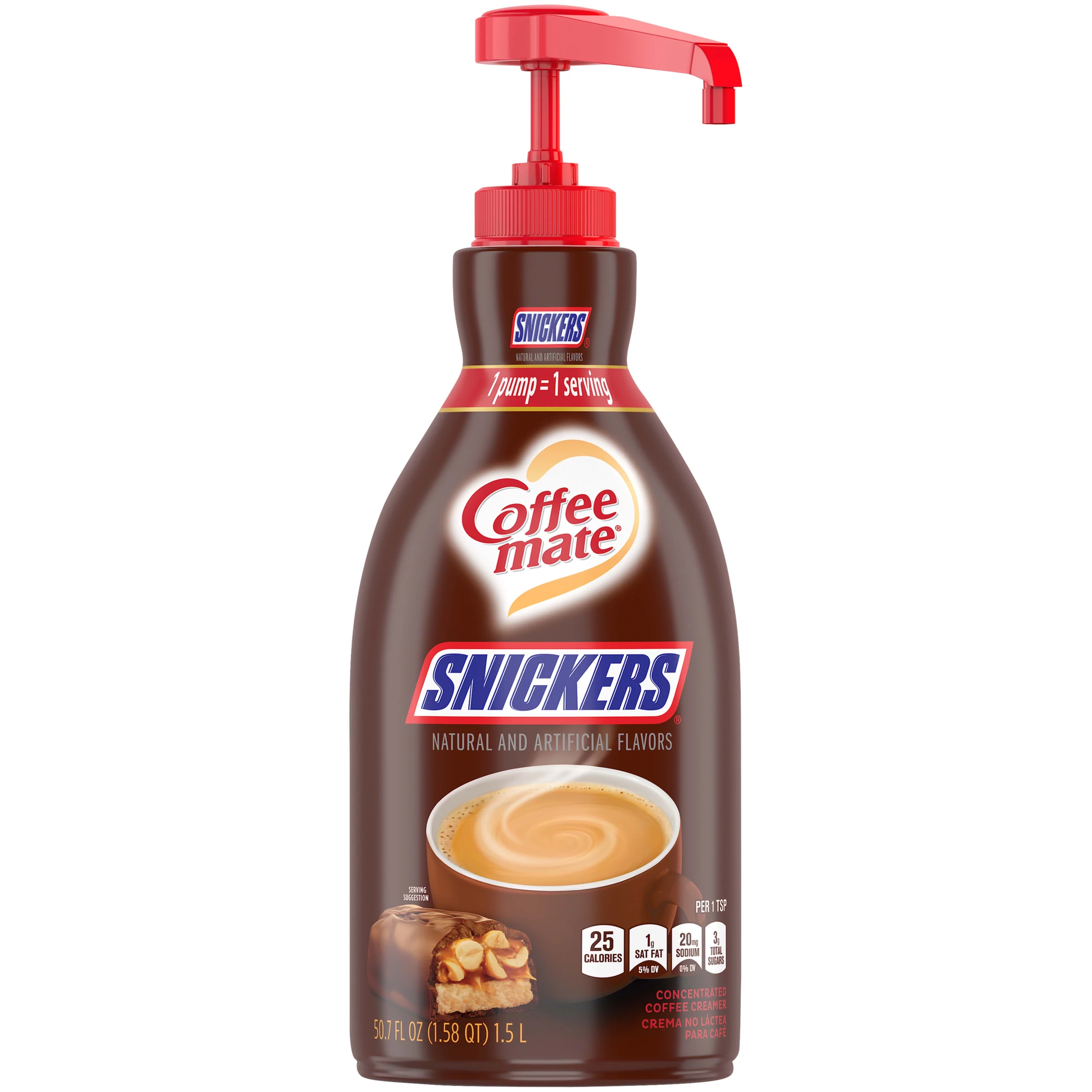 Coffee mate Snickers Non-Dairy Creamer, 50.7 fl oz, 2 Count Bottles