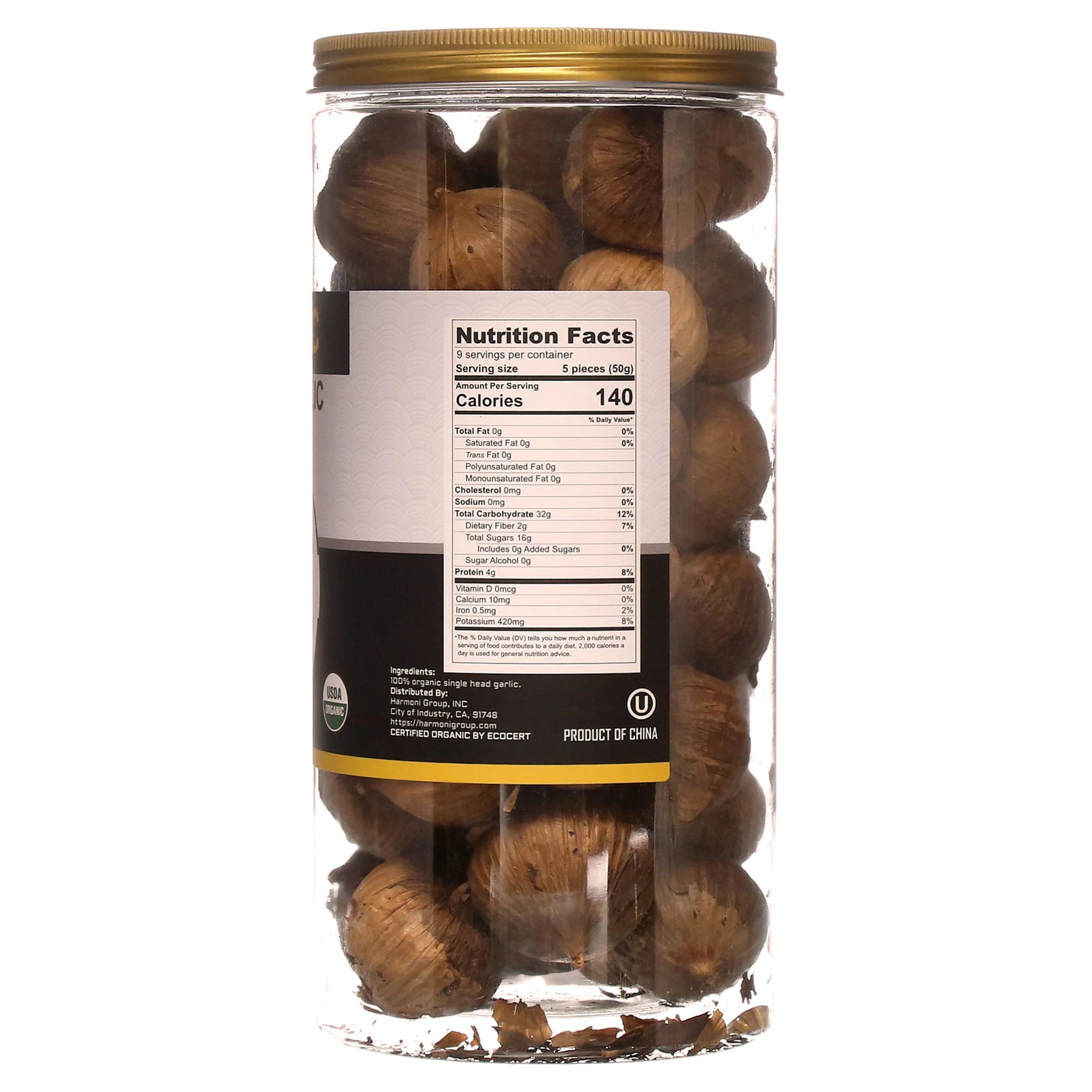 USDA Organic Black Garlic 453g Black Pearl Garlic Jar 1LB 100% Whole Black Garlic