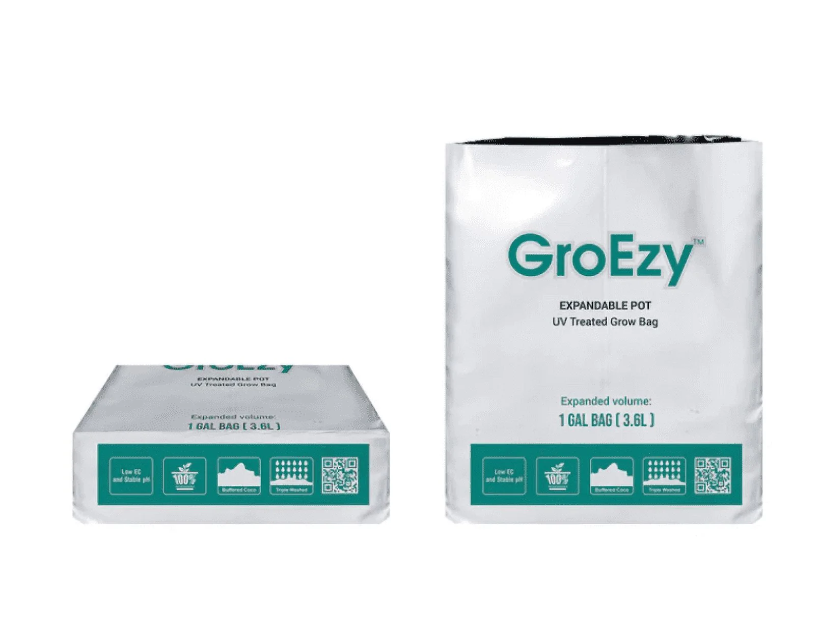 GroEzy™ 1 Gallon Expandable pot in UV -treated Grow Bag (80 Units)