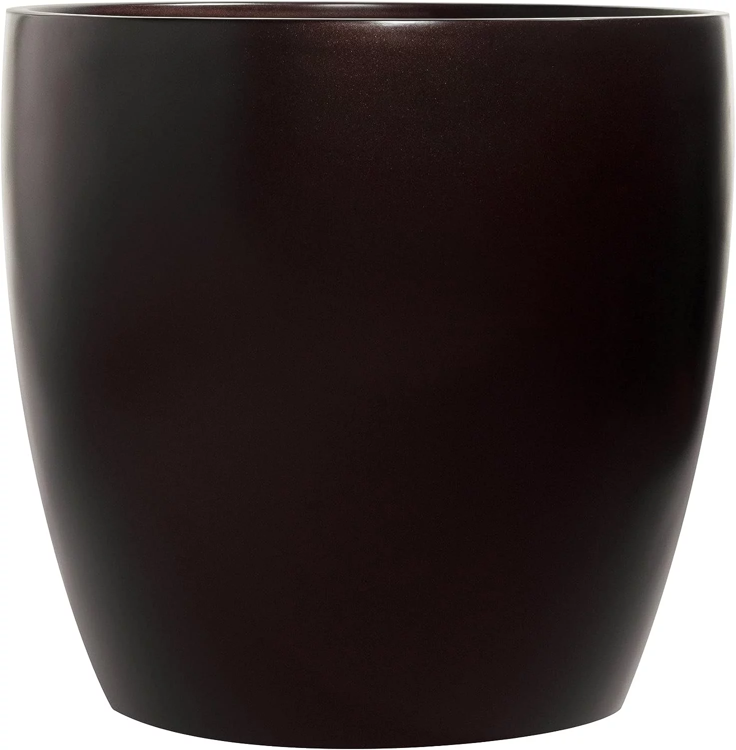 Napa Round Cylinder Fiberglass Planter, Brown, 7.5 Inch