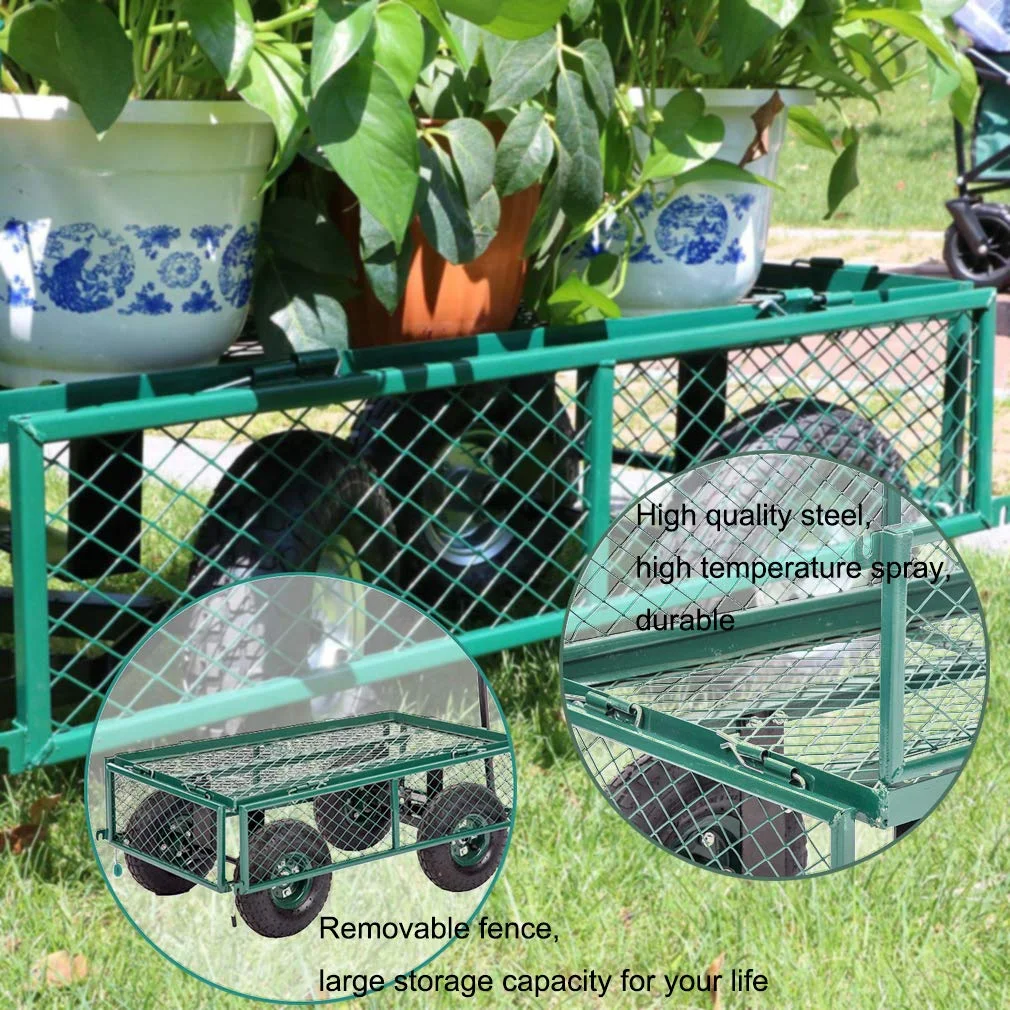 FDW Garden Carts Outdoor Steel Heavy Duty Beach Lawn Yard Landscape,40