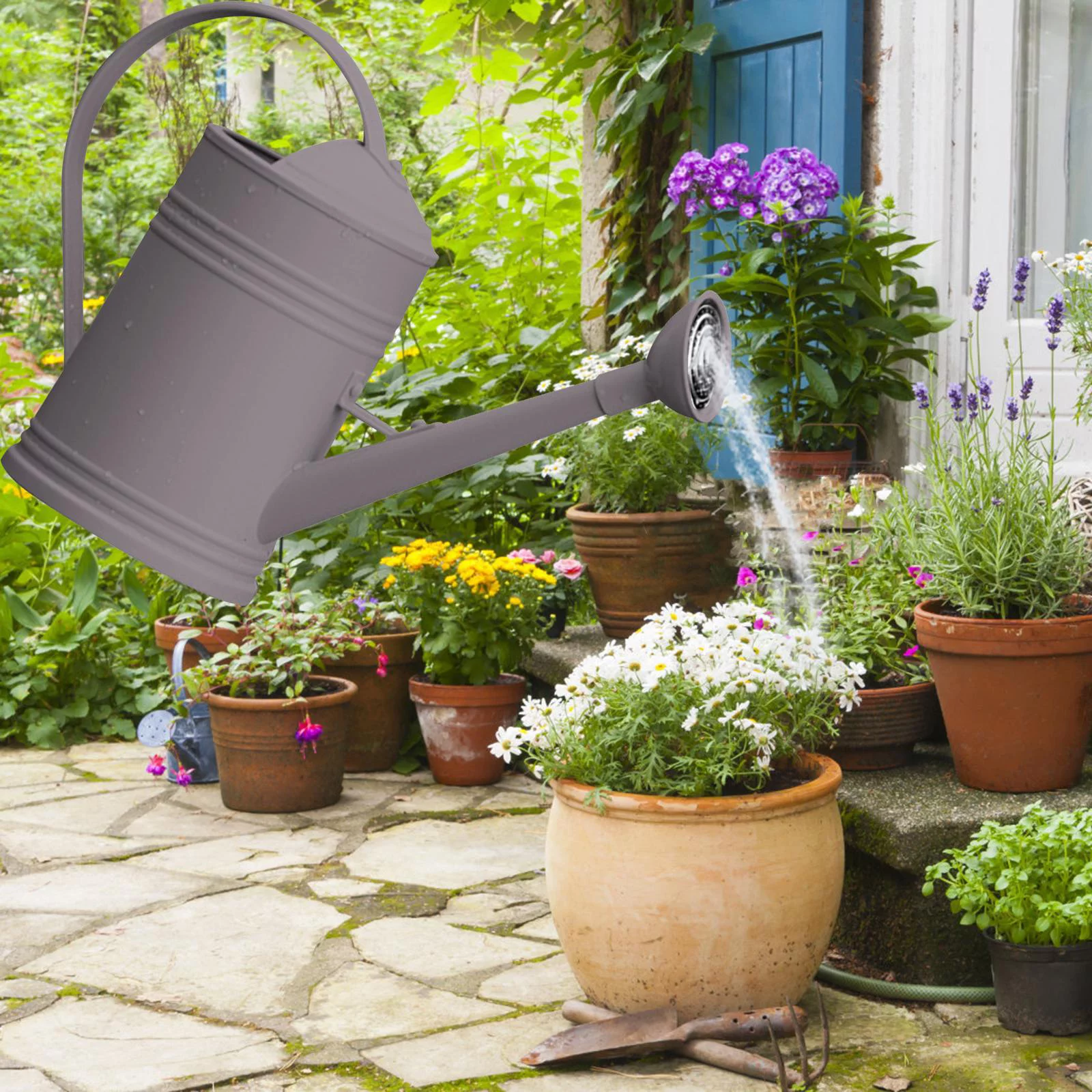 Watering Can Garden Tools Large Capacity Farm Sprinkler Head , Taupe Brown