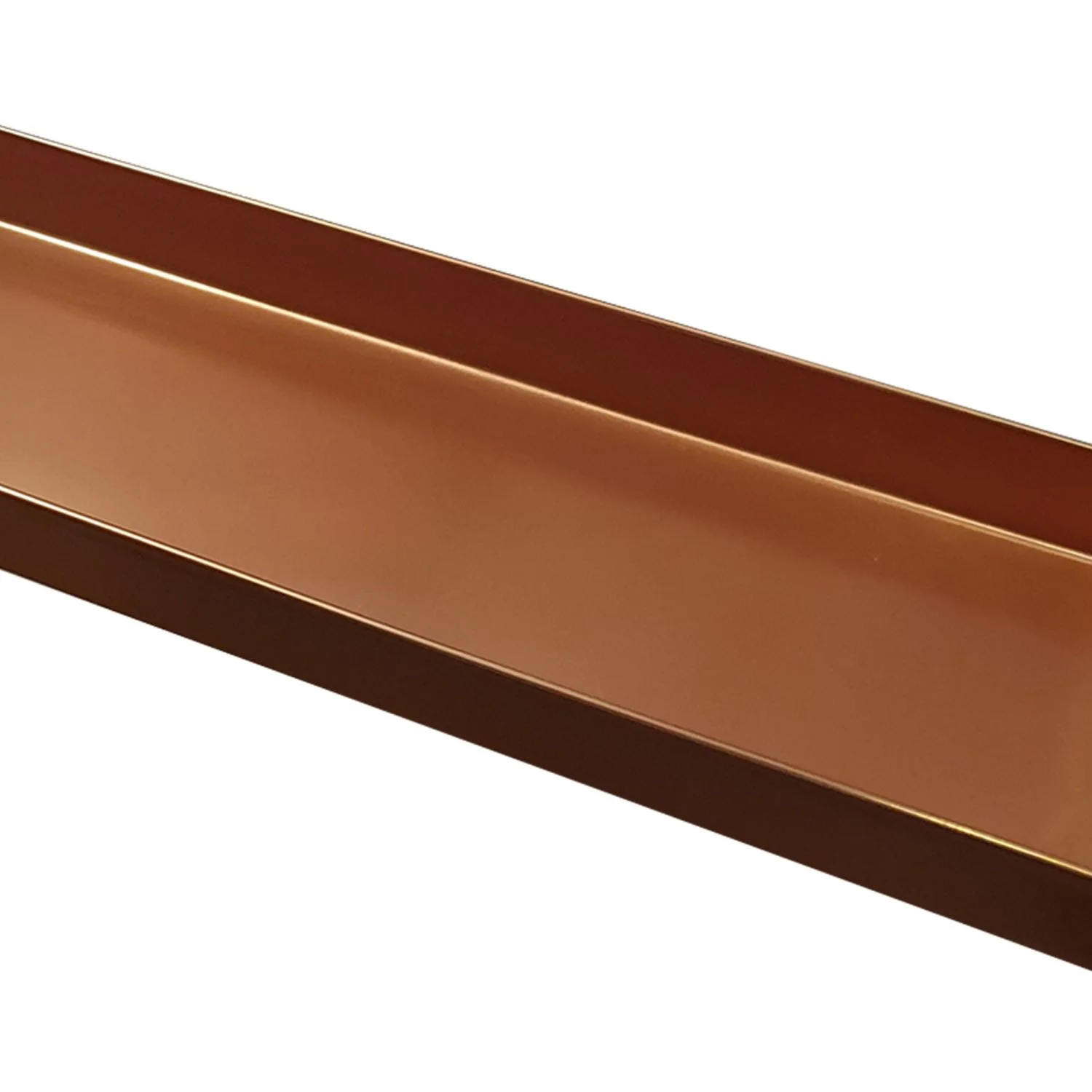 YLtoohoom 29 Inch Rectangular Metal Windowsill Plant Tray  Trim Edges  Large  Copper