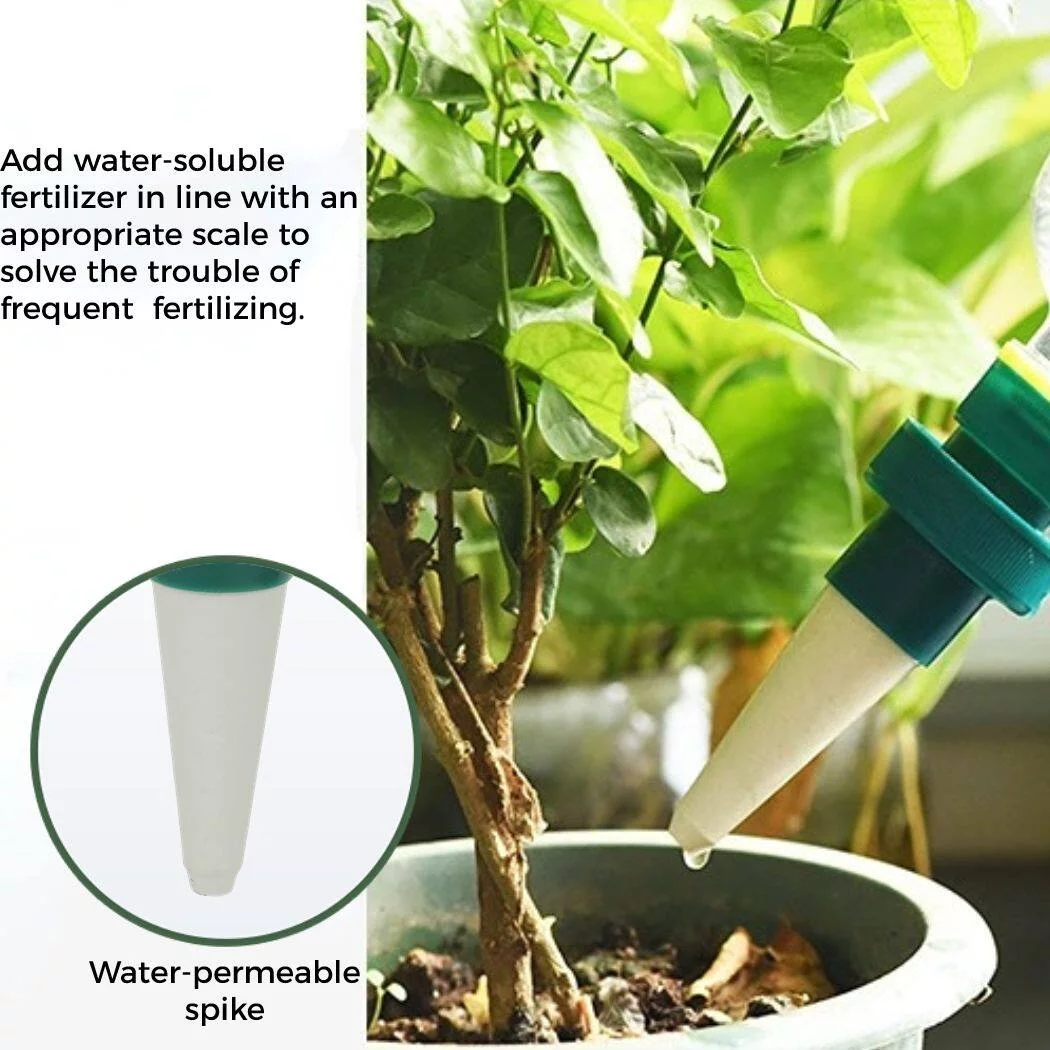 Self Watering Spikes, 15 Pcs Bottle Adapter Auto Watering Device Set, Upgraded Plant Watering System to Keep Soil Moist, Automatic Irrigation Stakes for Outdoor & Indoor Vacation Plant Watering