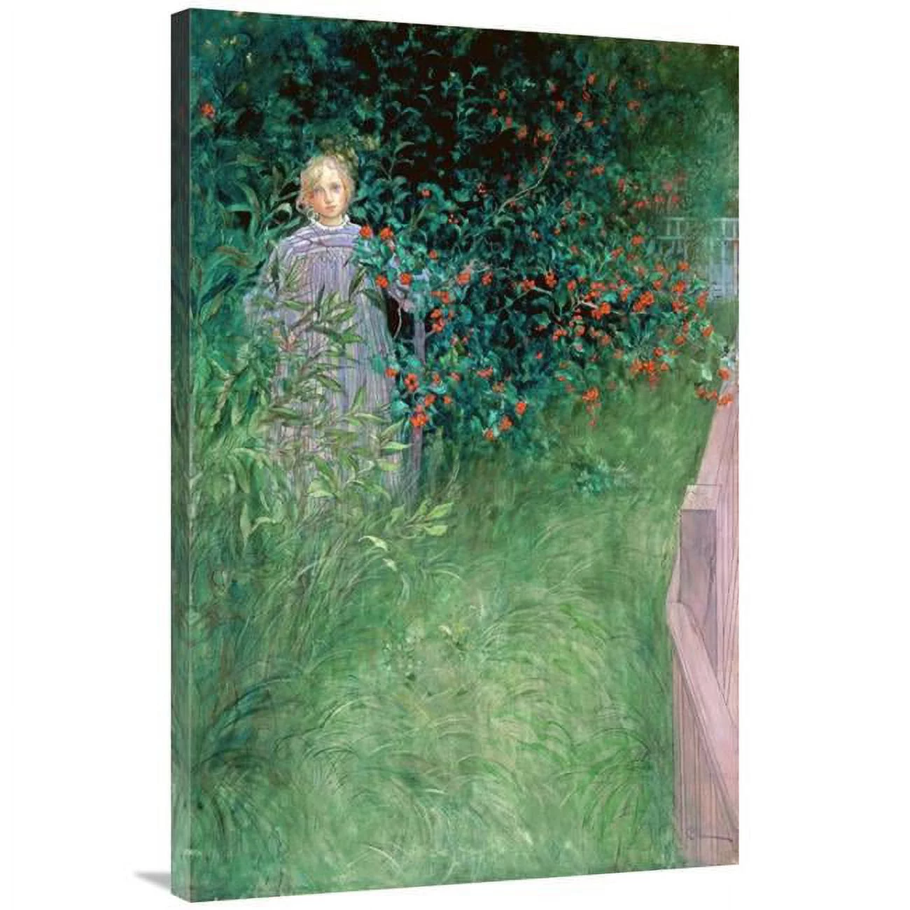 Global Gallery  40 in. in the Hawthorn Hedge Art Print - Carl Larsson