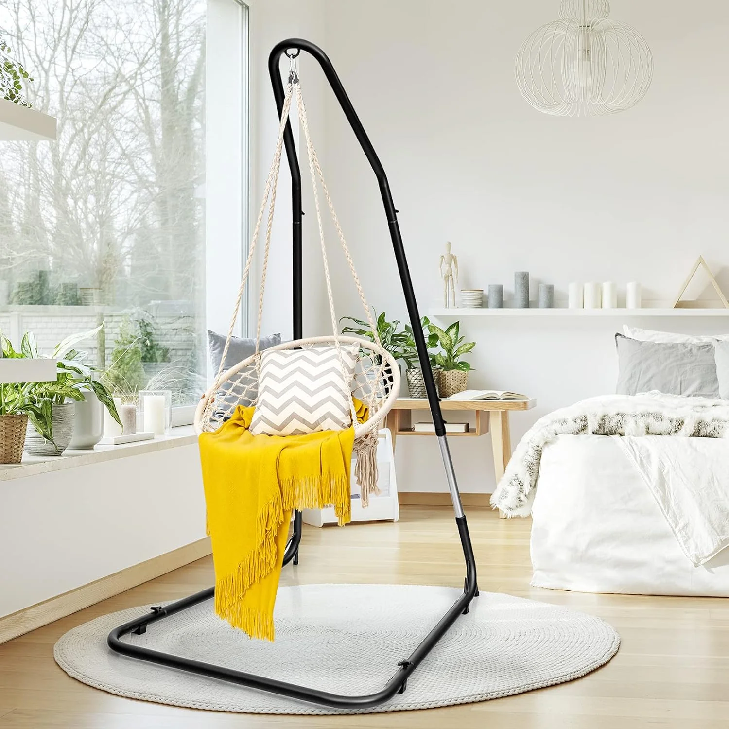 Adjustable Hammock Chair Stand Only, Height Adjust from 77