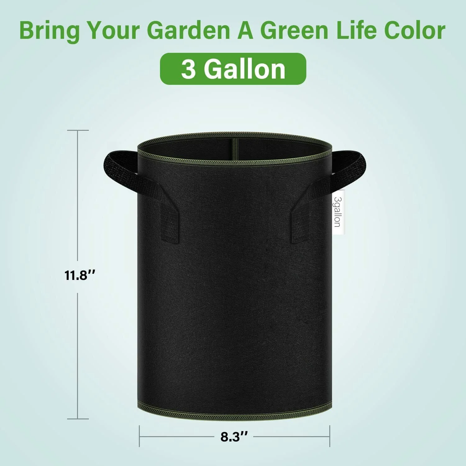 iPower 5-Pack, Grow Bags, Thickened Nonwoven Fabric, Pots Container, 3 Gallon