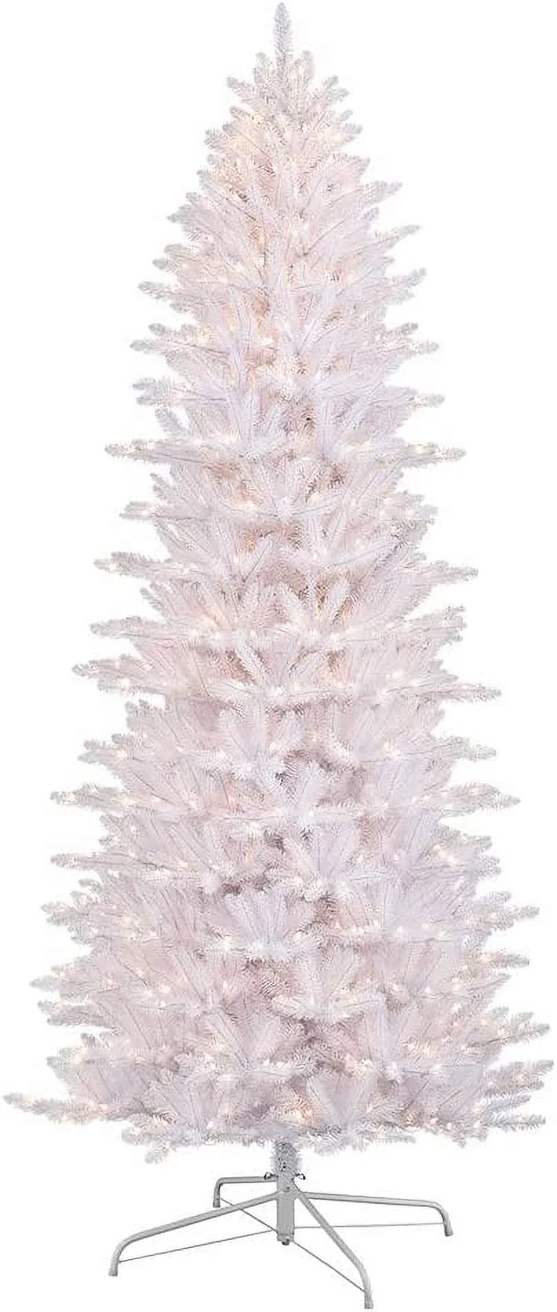 HYUN 9 Foot Pre-Lit Slim White Fraser Fir Artificial Christmas Tree with 800 Clear Lights