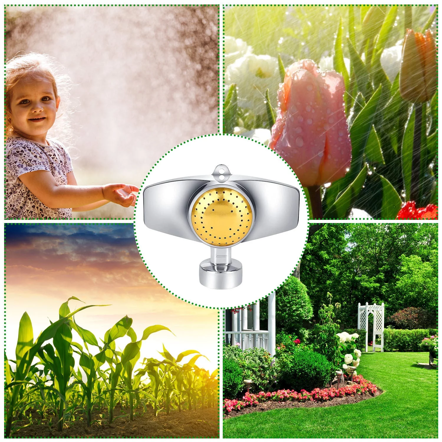 2Pcs Circular Spot Sprinkler 360 Degree Small Circle Sprinkler with Gentle Water Flow Covers up to 30FT Diameter Lawn