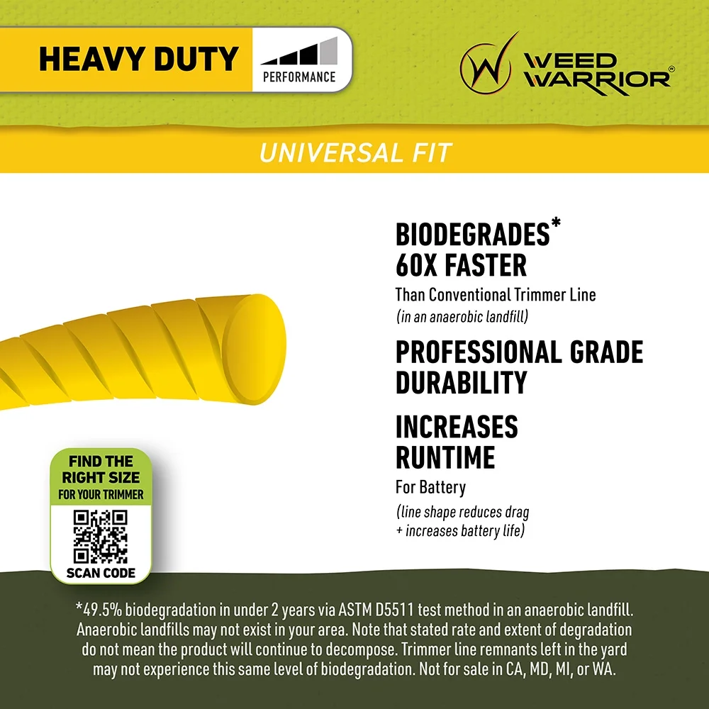 Weed Warrior .095 in. x 200 ft. Heavy Duty Biodegradable Trimmer Line