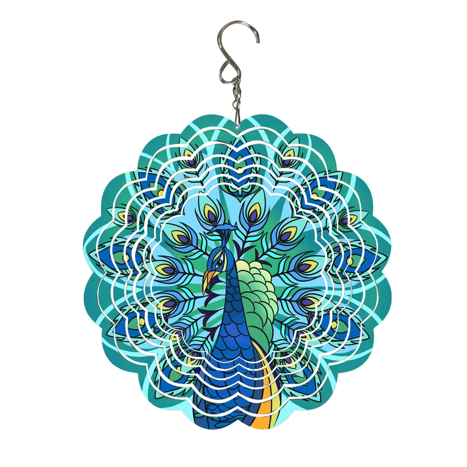 Glass Ornament New Animal Wind Rotating Pendant Outdoor Garden Garden Animal Decoration 3D Rotating Wind Rotating Pendant Ornament Hanging Hooks