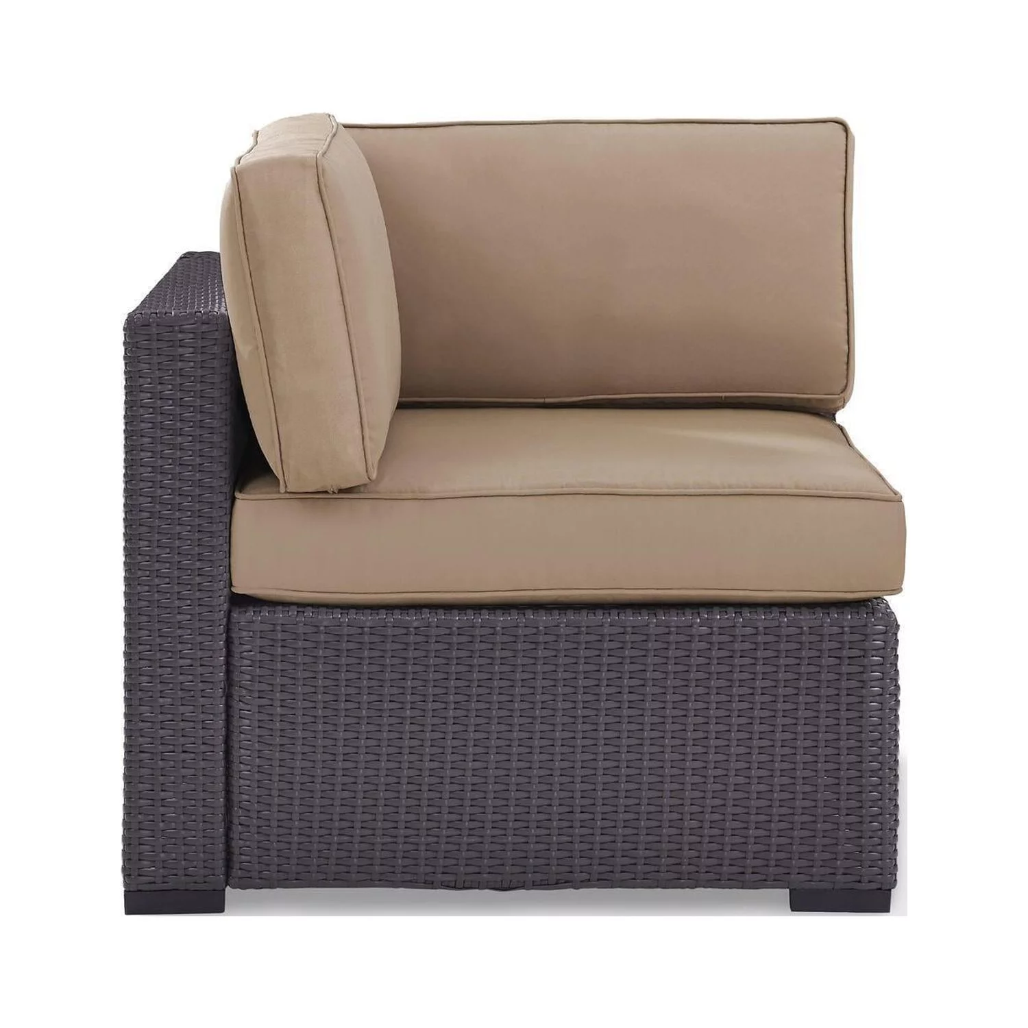 HomeStock Rustic Ranch Outdoor Wicker Corner Chair White/Brown