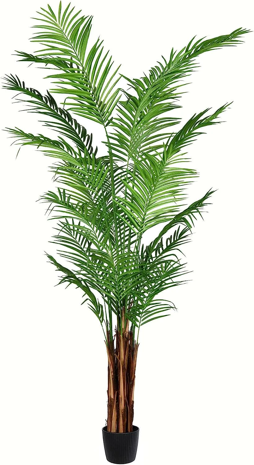 YANRUI Everyday 8' Artificial Potted Giant Areca Palm Tree with 837 Leaves - Lifelike Home Or Office Decor - Premium Faux Potted Tree - Maintenance Free Tree