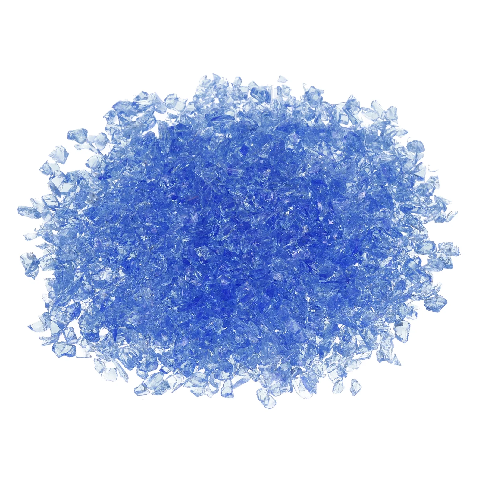 1 Pound Fire Glass Stone, 3-6mm Reflective Fire Pit Glass Rock for Fireplace, Blue