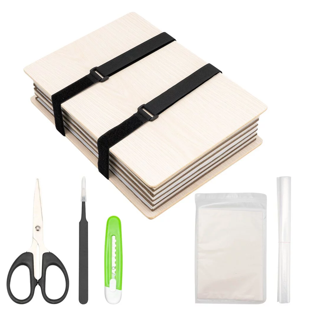 Flower Press Kit for adults, 9.1 x 12.6 Inch Large Plant Pressing Kit for Pressed Flowers Plants Leaves, 6 Layers Nature Specimen Making Press with Tools, Great Gift for Crafts Lovers