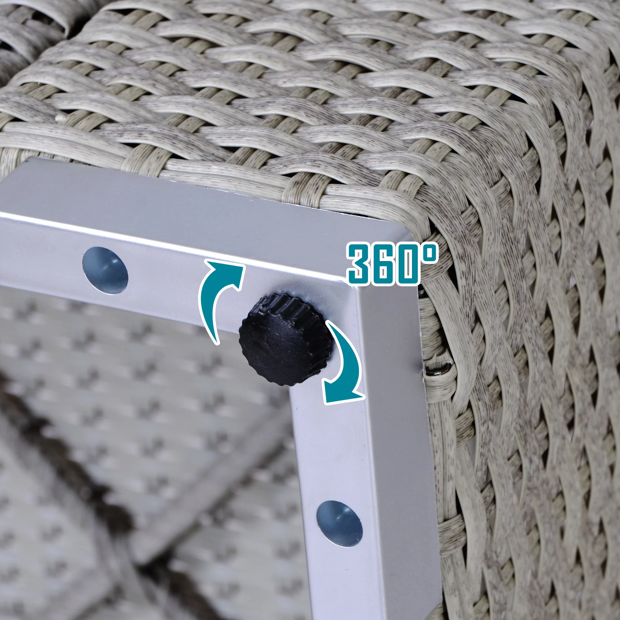 Dcenta  Garden Patio Furniture 2-Piece PE Rattan Wicker Sectional Cushioned Sofa Chair with Cushions