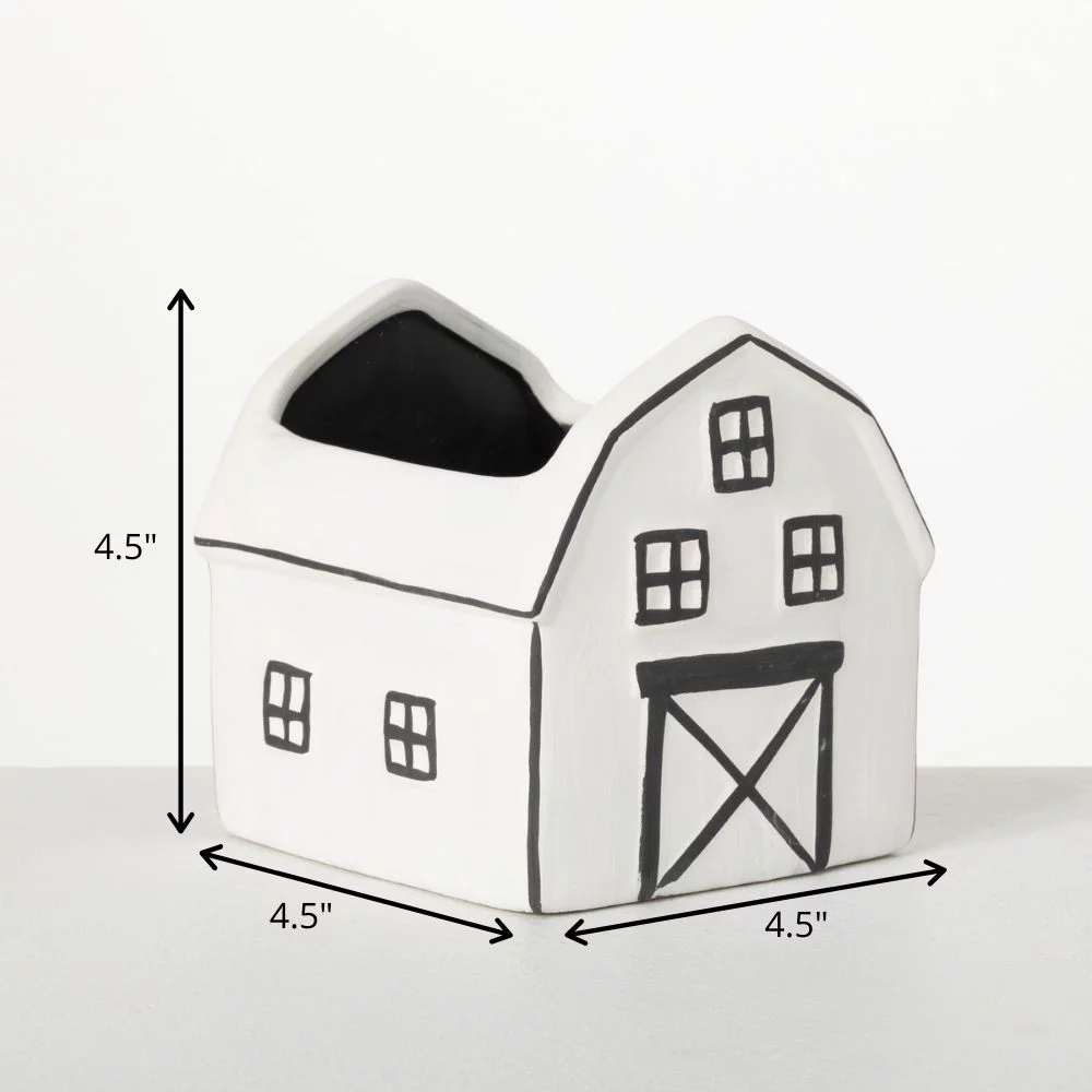 Sullivans Charming Black & White Ceramic Planter 4.5