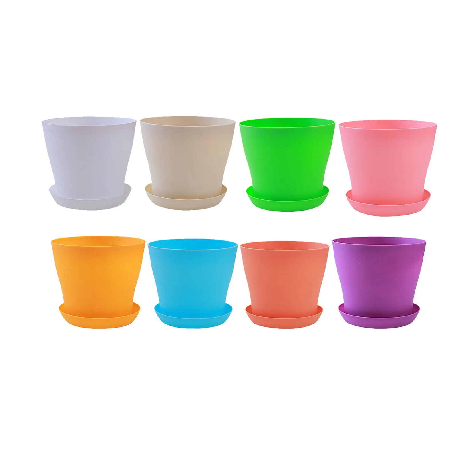 SIfdSeng 8 Pack 4 Inch Pot with Saucers Flower Pots Planters Nursery Pots for Outdoor Indoor Gardening Containers Random Color Father Day Gifts Bulk Happy Fathers Day Decorations Black