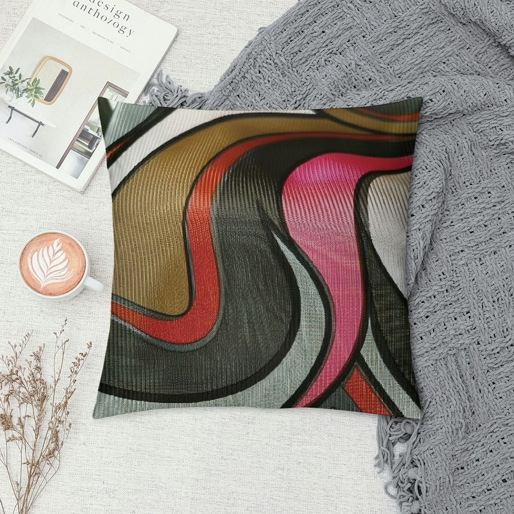 Ollo0ord Cushion Cover Black White Stripes Throw Pillow Cover for Outdoors Chair Office Cushion Case for Bedroom Car Party Couch White