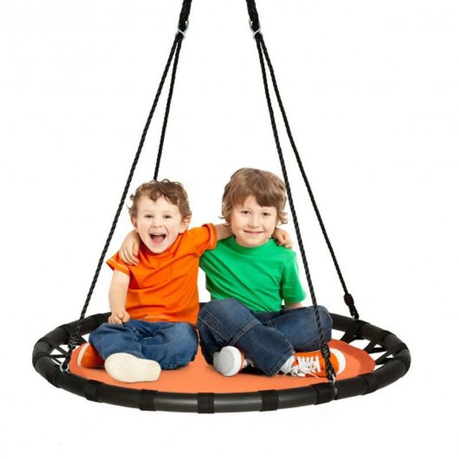 Round Flying Saucer Tree Swing Set - 1 - 8.33 - Swing into family fun on this durable tree swing set!