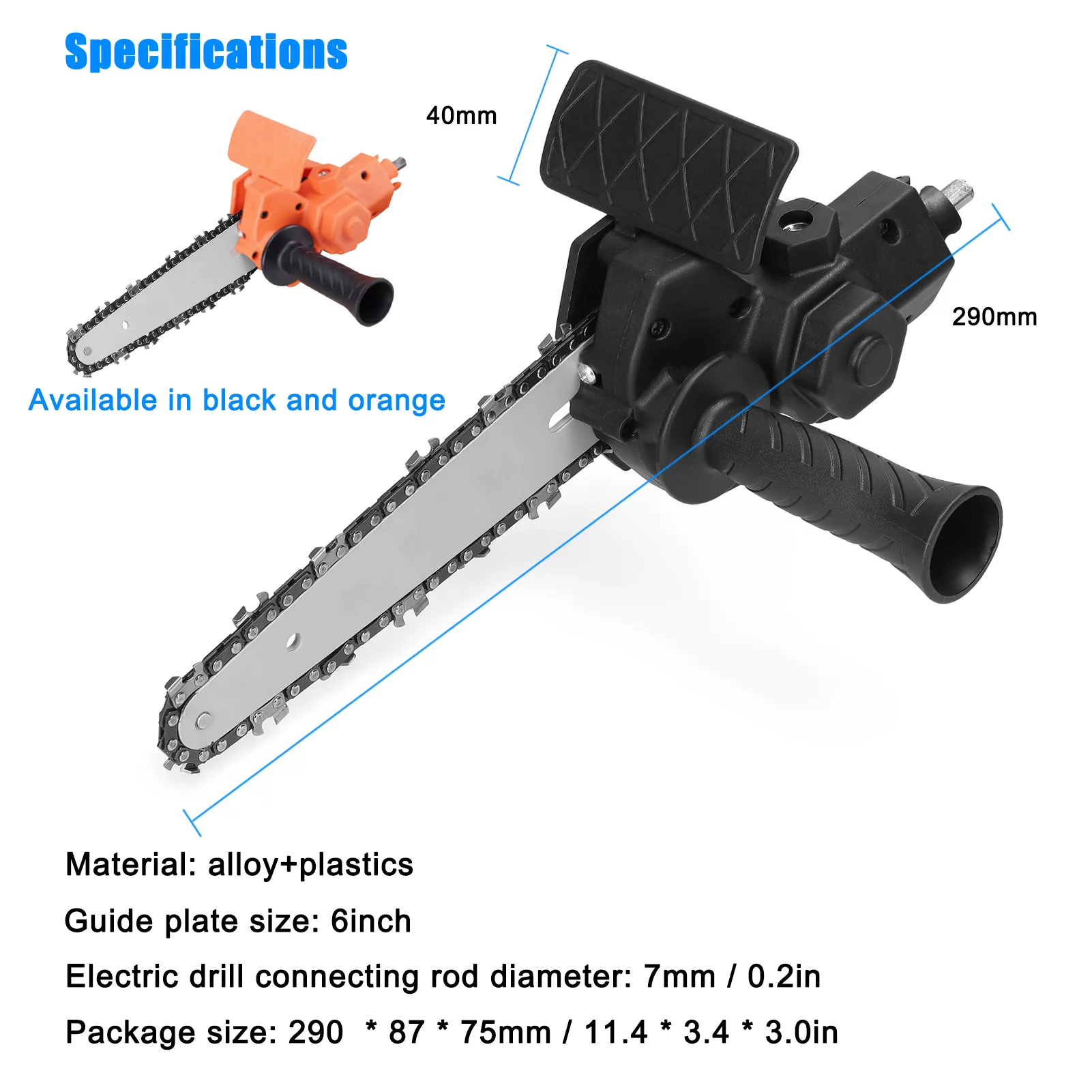 Tomshine 6 Inch Electric Drill Modified To Electric Chainsaw Tool Attachment Electric Chainsaws Accessory Practical Modification Tool Set Woodworking Cutting Tool