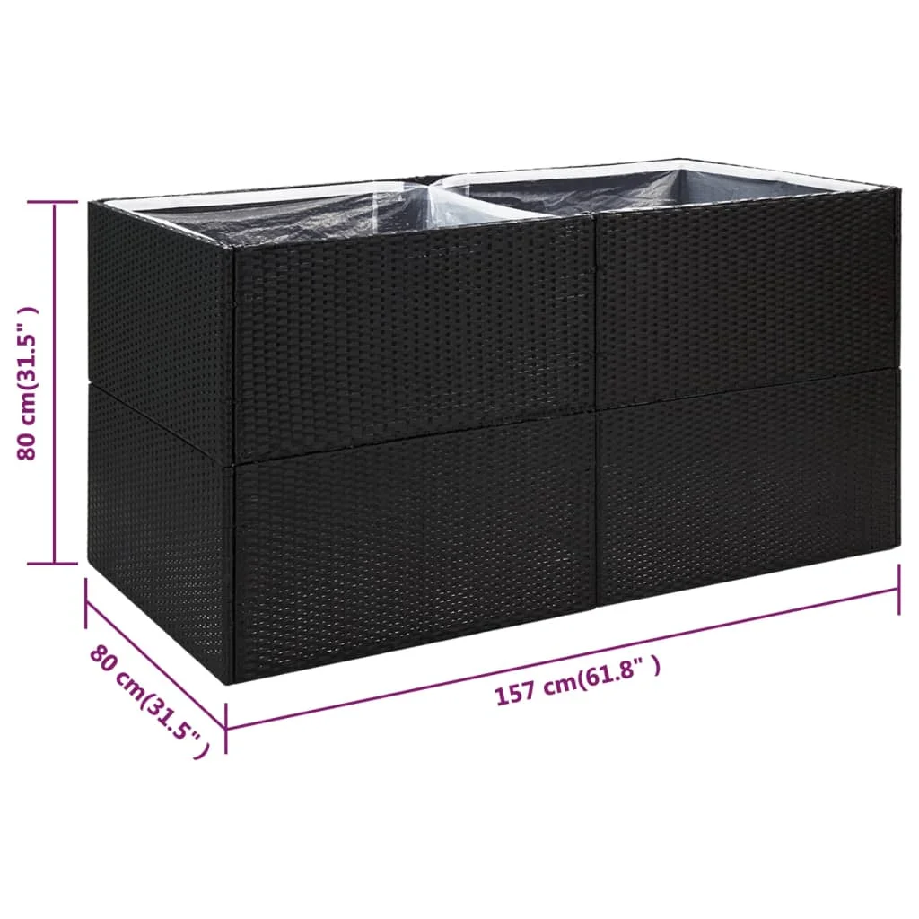 Andoer parcel,Lawn Flower Box 157x80x80 Planter Box Plant Balcony Flower Poly Rattan Vidaxl Planter Patio Plant Box Planter 61.8