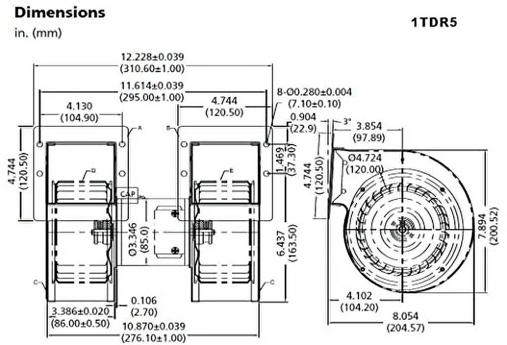 1TDR5 Blower, 312CFM