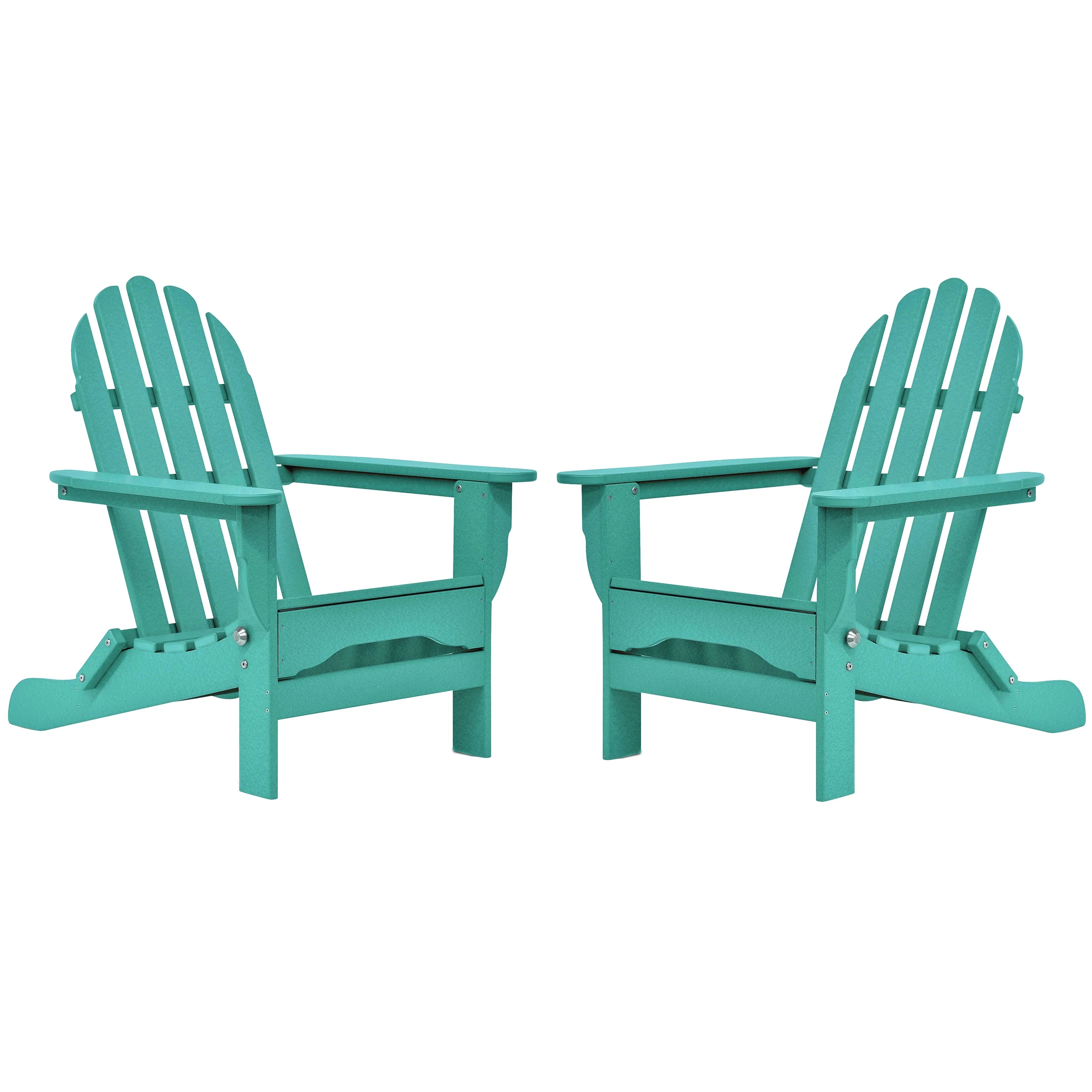 DuroGreen Folding Adirondack Chairs Made With All-Weather Tangentwood, Set of 2, Oversized, High End Patio Furniture for Porch, Lawn, Deck, or Fire Pit, No Maintenance, USA Made, Aruba