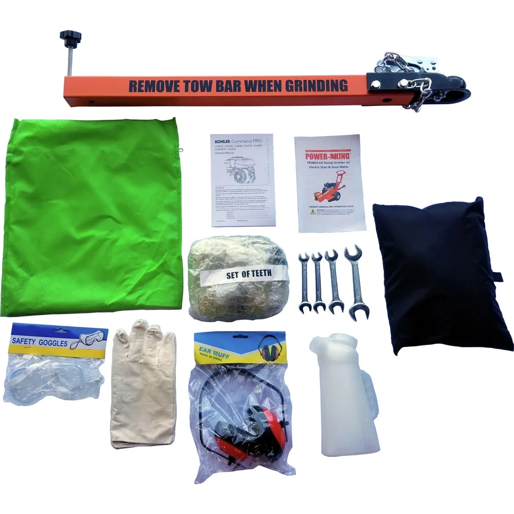 PowerKing PK0803-EH 10 in. 14HP Stump Grinder Chipper Shredder with Extra Teeth