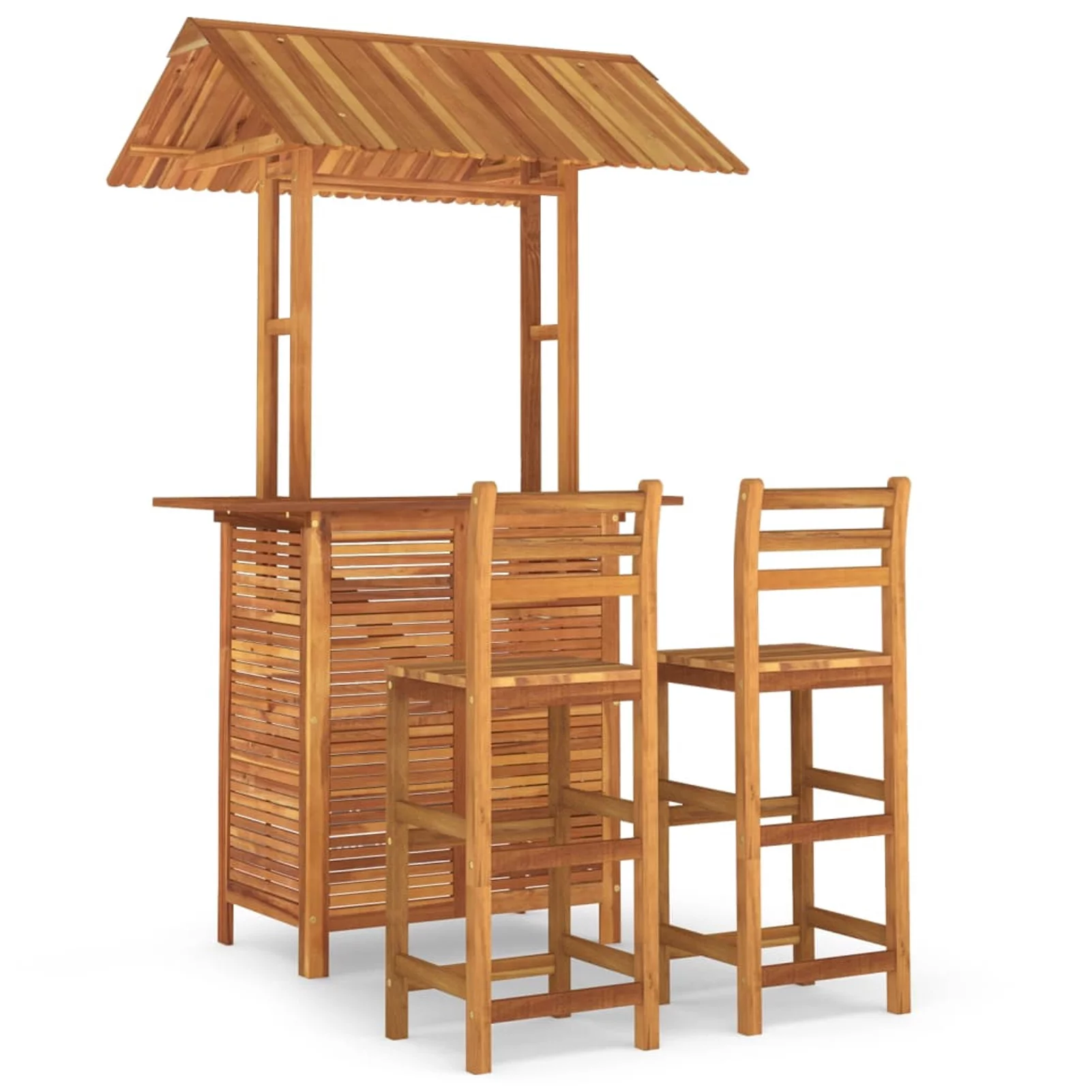 Aibecy 3 Piece Patio Bar Set Solid Wood Acacia