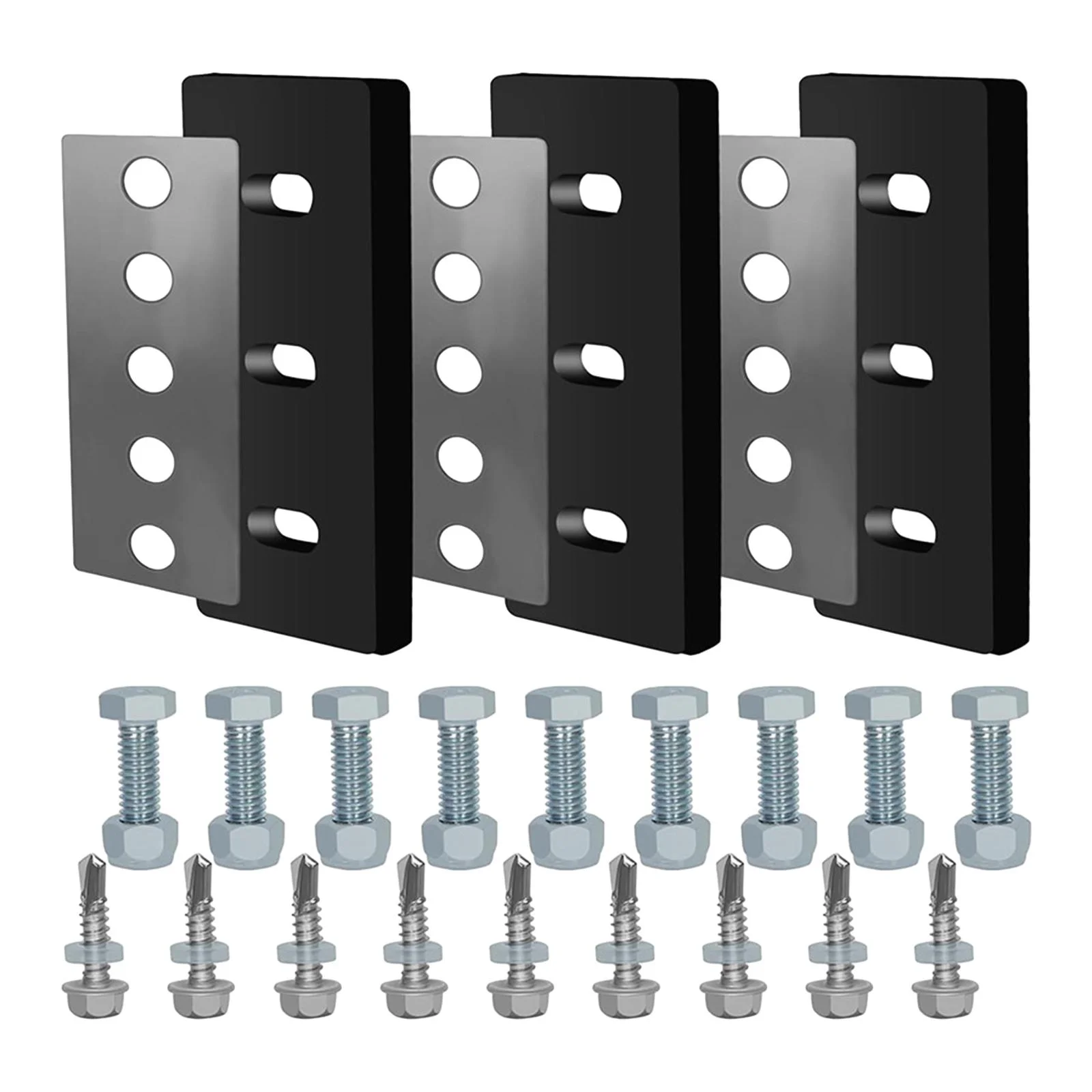 kesoto Impeller Modification Snow Removal Machine Accessories 3 Rubber Paddles Metal Straps Snow Thrower Accessories Thickness 0.375inch