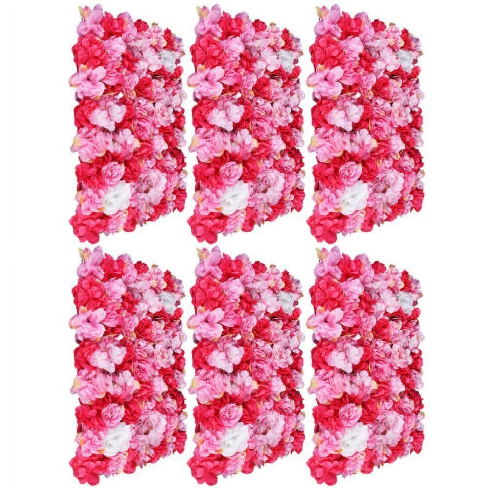 6x Artificial Fake Flower Silk Wall Panels Banquet Wedding Party Decor 60*40 cm