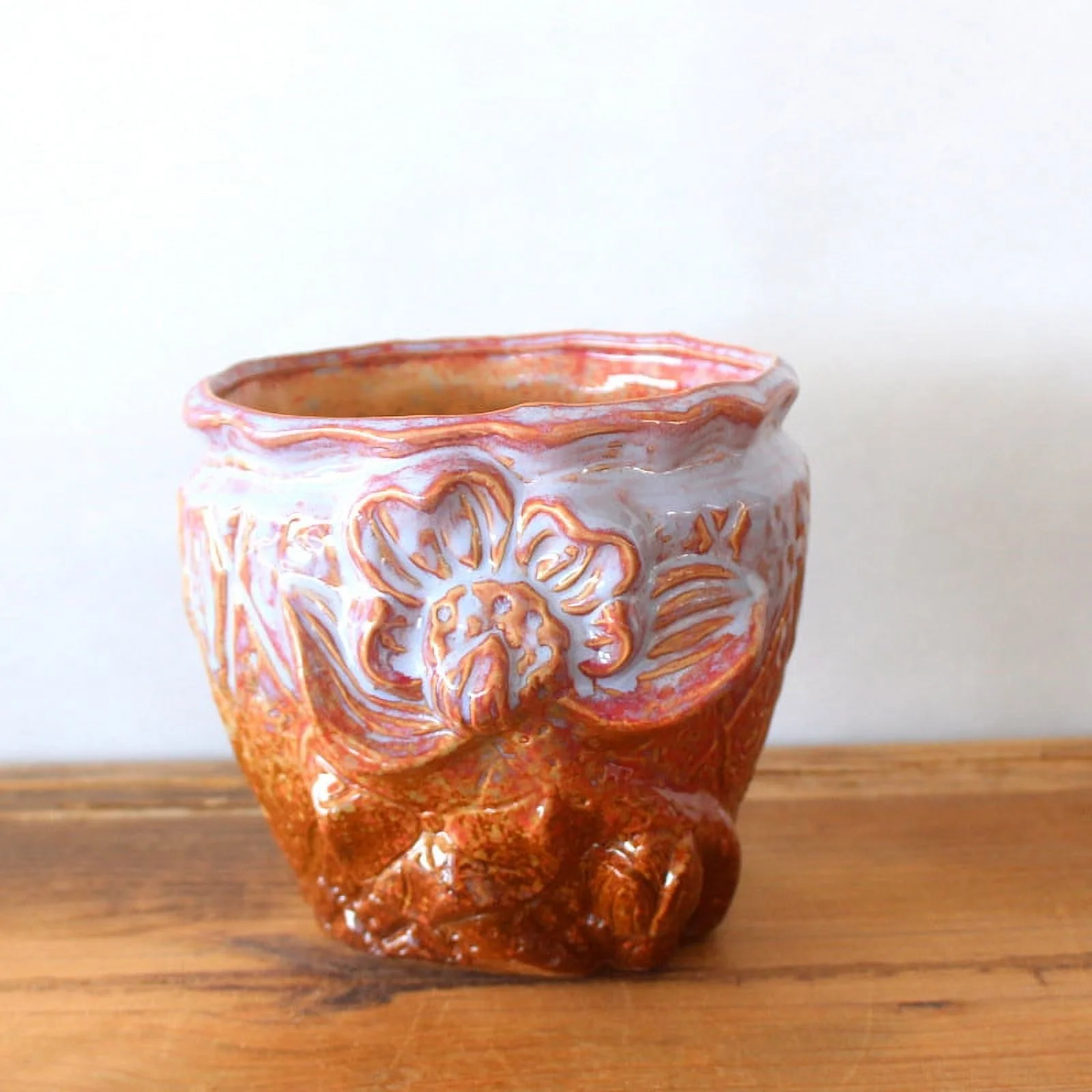 Ceramic Succulent Planter - Tree Stump Design Flower Pot for Succulents - Bonsai Pot