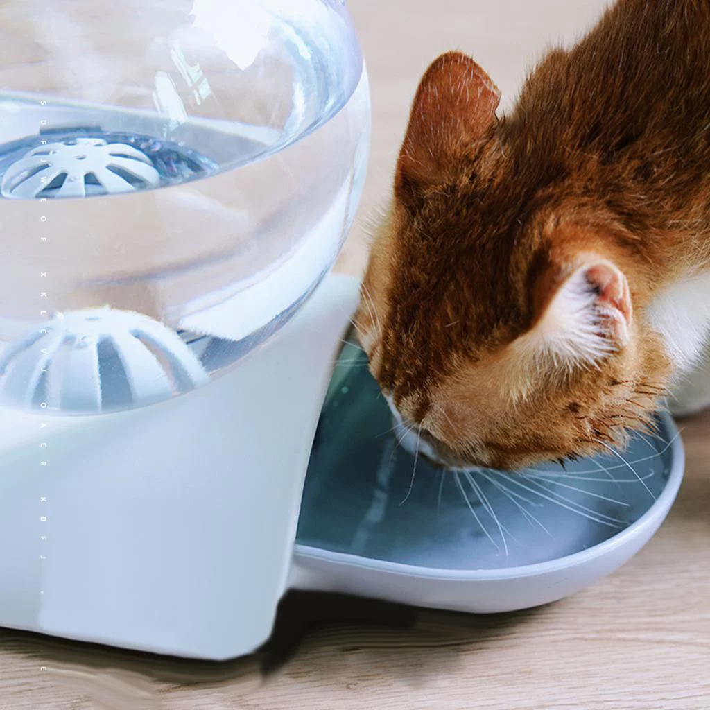 Cat Water Bowl Automatic Pet Drinking Bowl Water Feeder Auto Dispenser Station Water 2.8L acity Fountain Small dog Gray
