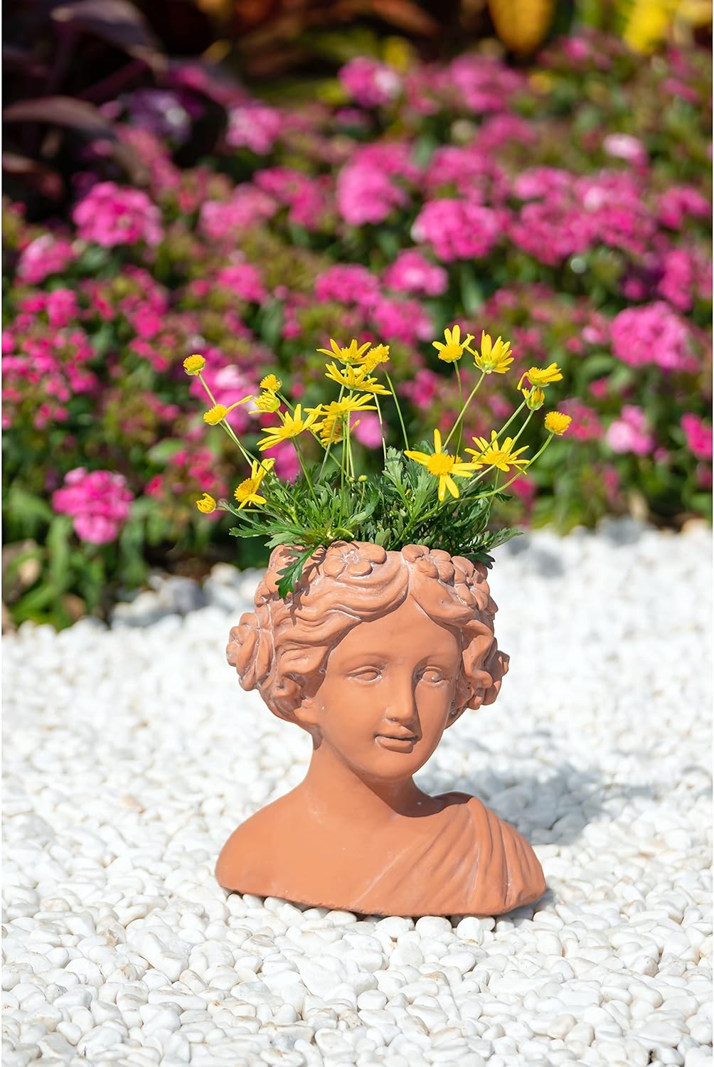 Planter Terracotta Brown Traditional Cement