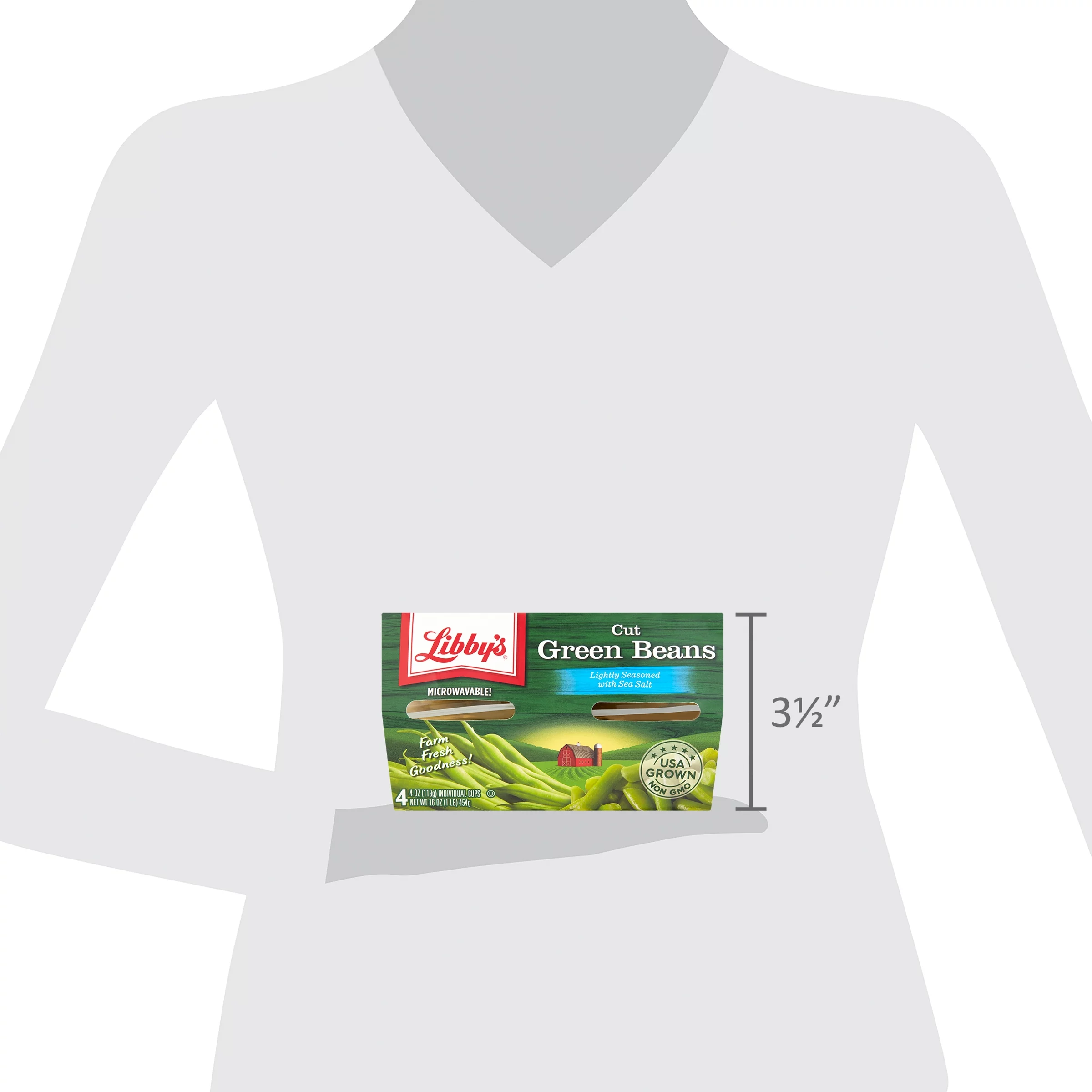 (6 pack) (4 Count) Libby's Cut Green Beans, Canned Vegetables, 4 oz