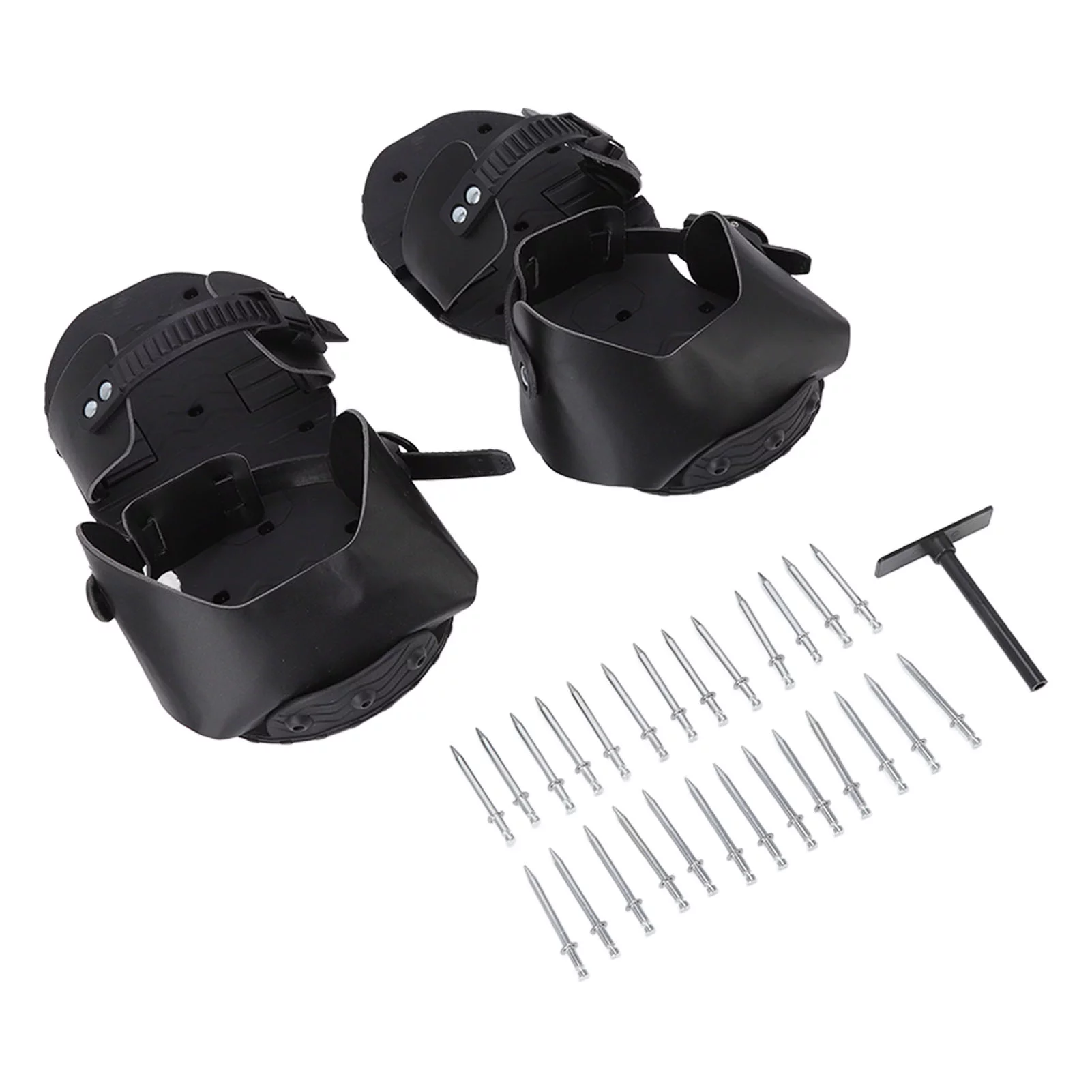 YUMILI Spike Sandals - 1 Pair PU Lawn Aerator Shoes Grass Aerator Tool Manual Lawn Aerators Grass Aerator Sandals Garden Accessory for Yard Garden Plants Health, Black