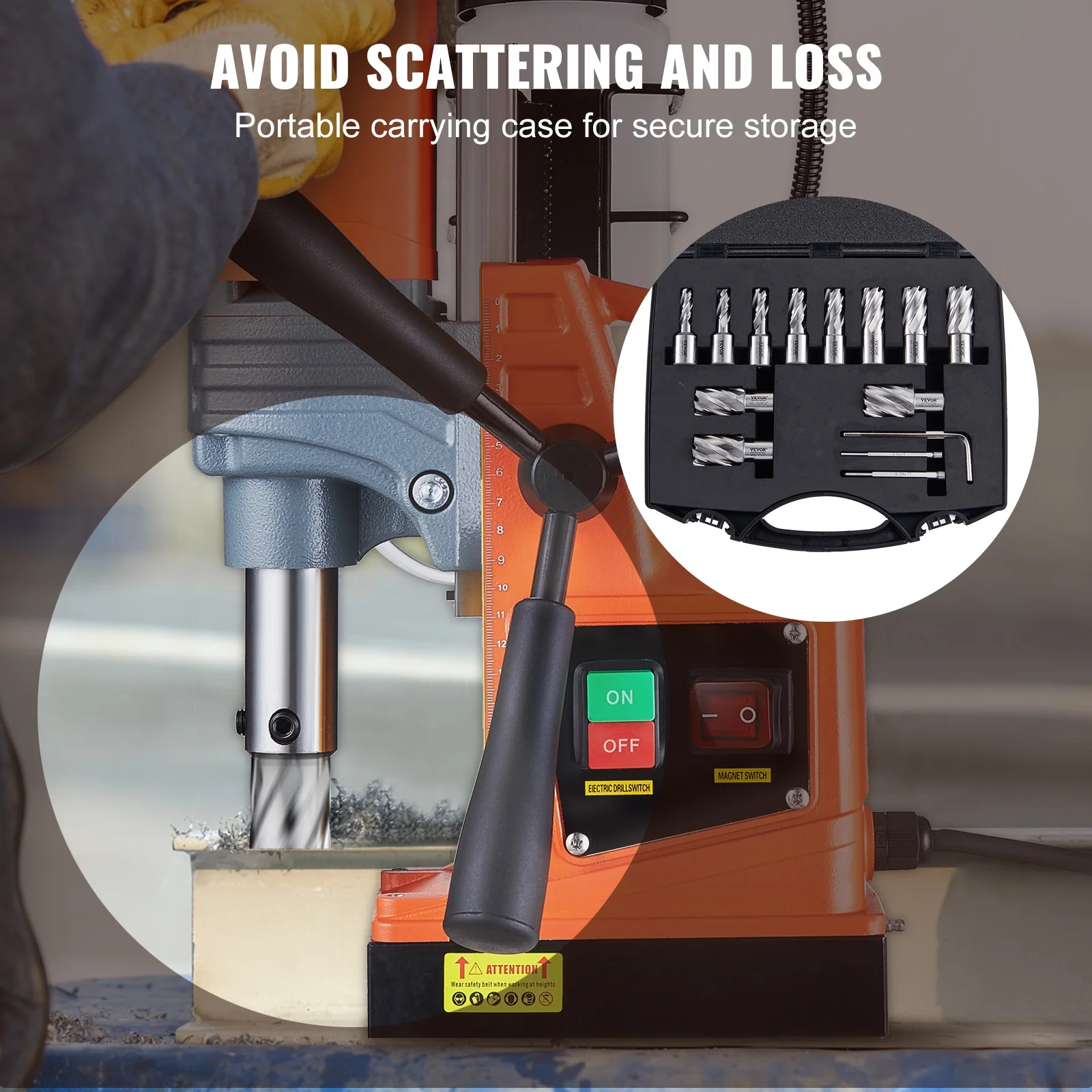 BENTISM Annular Cutter Set 13 Pcs, Weldon Shank Mag Drill Bits, Cutting Depth 1