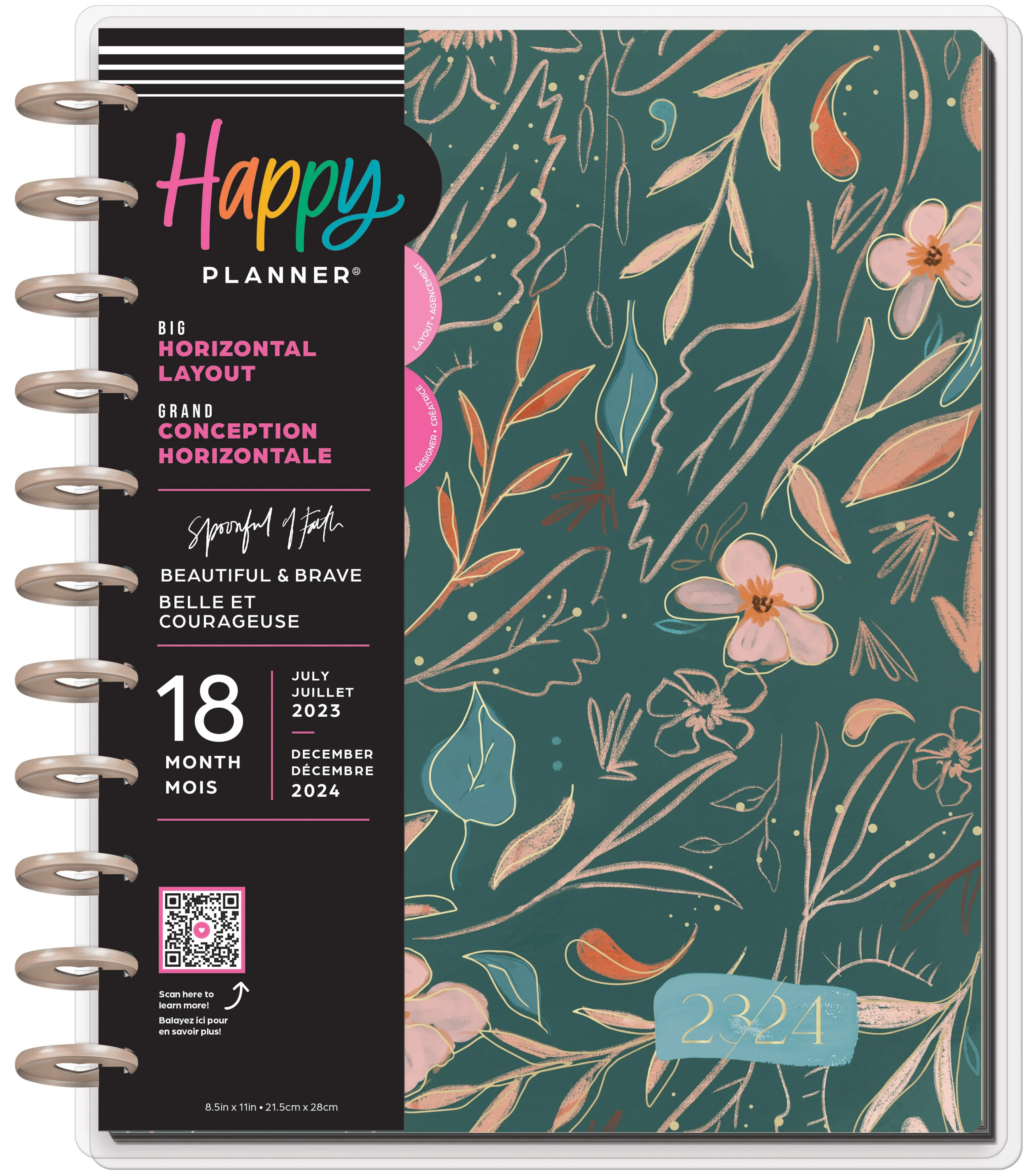 Happy Planner Big 18-Month Planner-Beautiful & Brave; July '23 - Dec. '24
