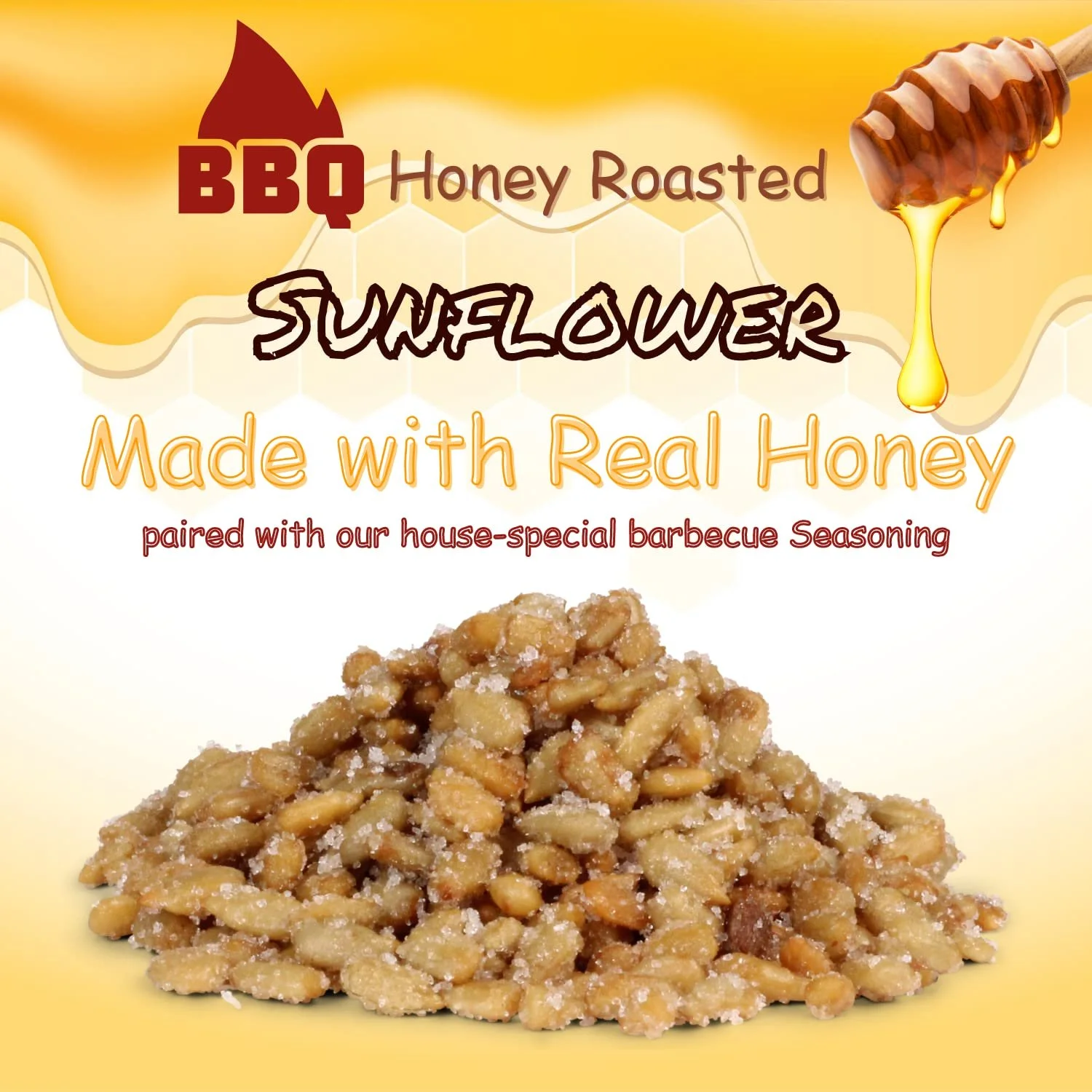 BBQ Honey Roasted Sunflower Seeds by It's Delish, 2.4 LBS Reusable Jumbo Container  Gourmet Sunflower Seeds in Honey Sugar Coating and Barbecue Seasoning, Sweet & Savory Seed Snack - Vegan, Kosher...