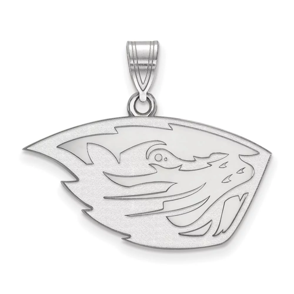 Oregon State Medium (5/8 Inch) Pendant (14k White Gold)
